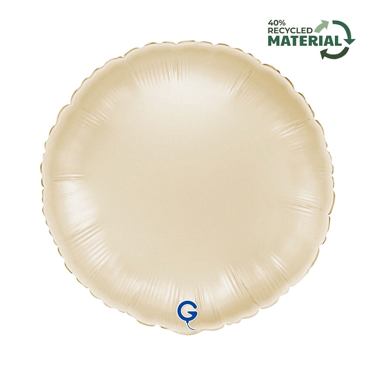 Round Foil Balloon Satin Cream 46cm