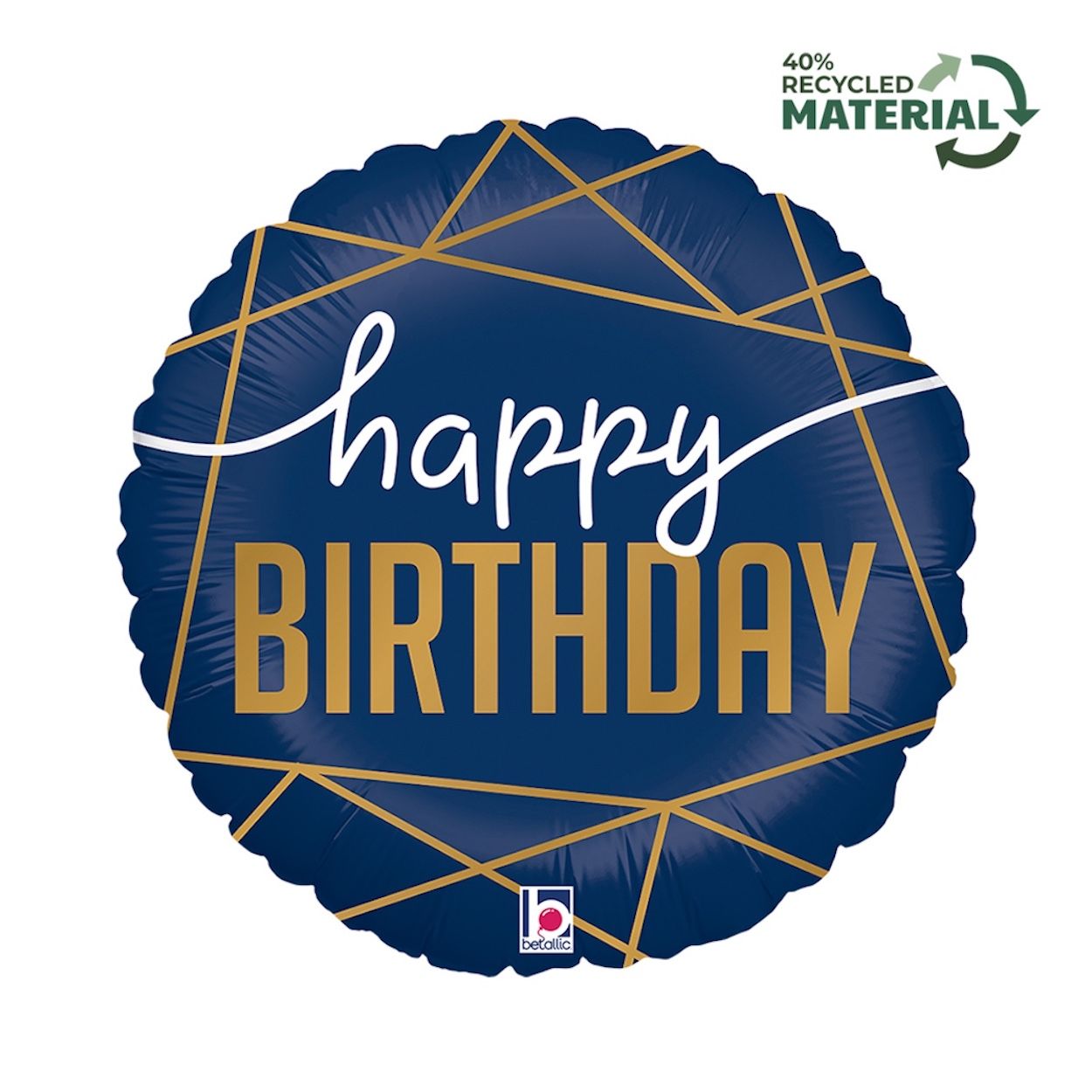 Happy Birthday Foil Balloon Navy