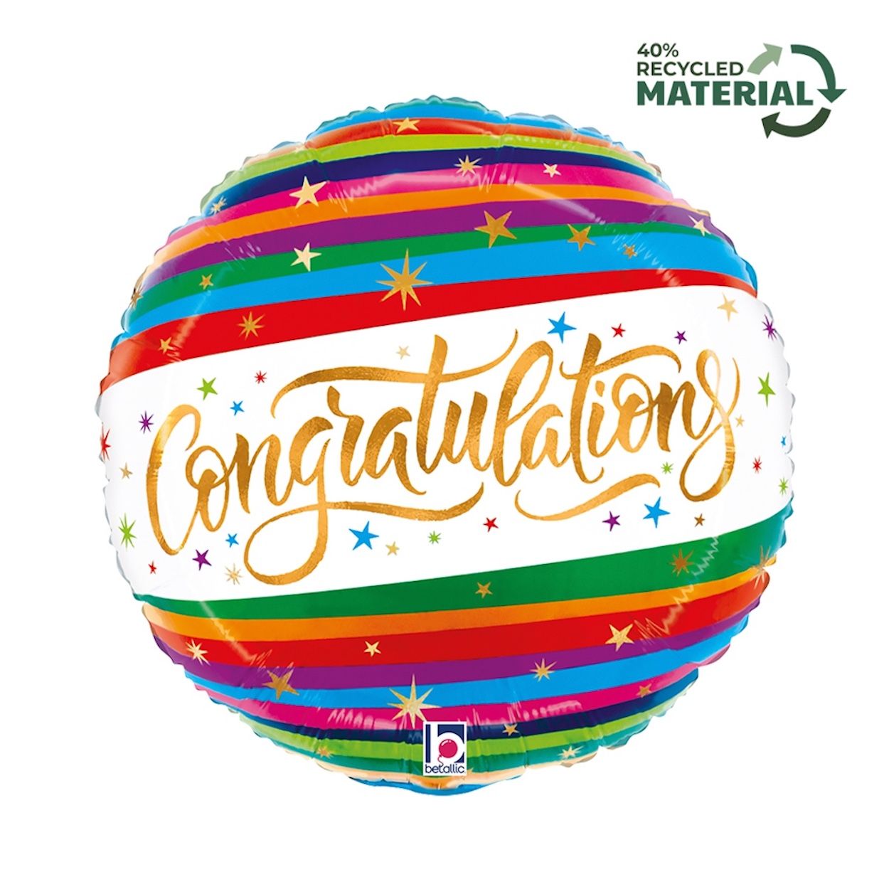 Congratulation Fun Stripe Foil Balloon 46cm