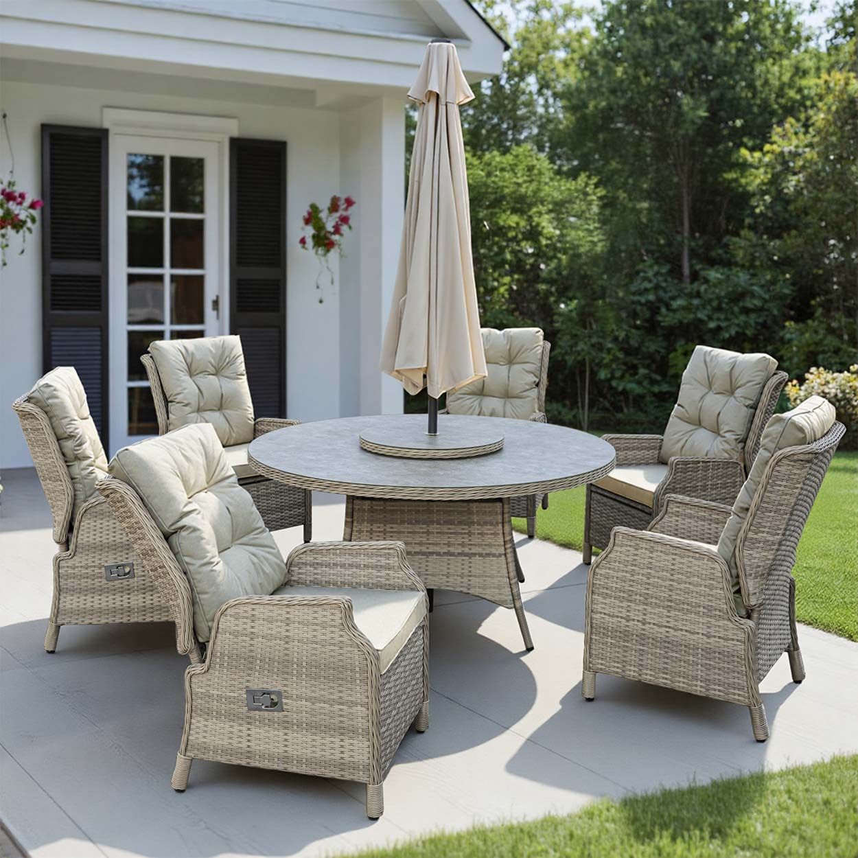 Eden 6 Seater Recliner Dining Set