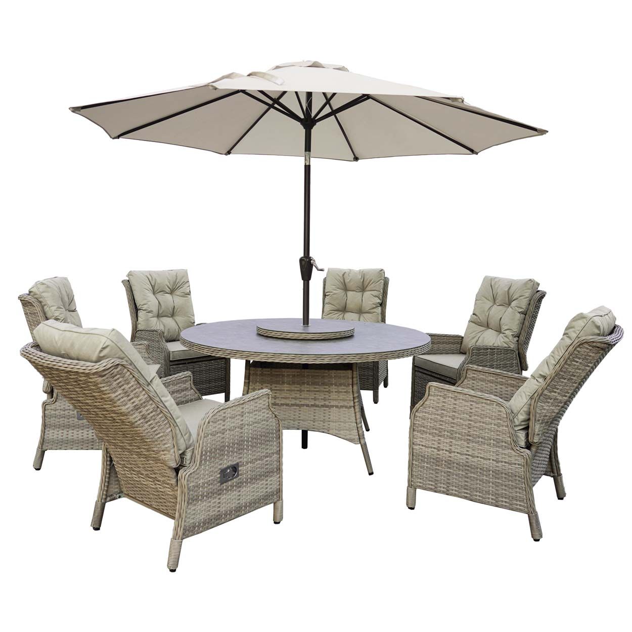 Eden 6 Seater Recliner Dining Set