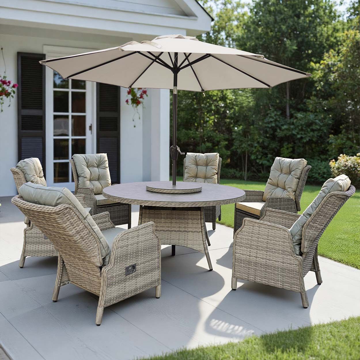 Eden 6 Seater Recliner Dining Set