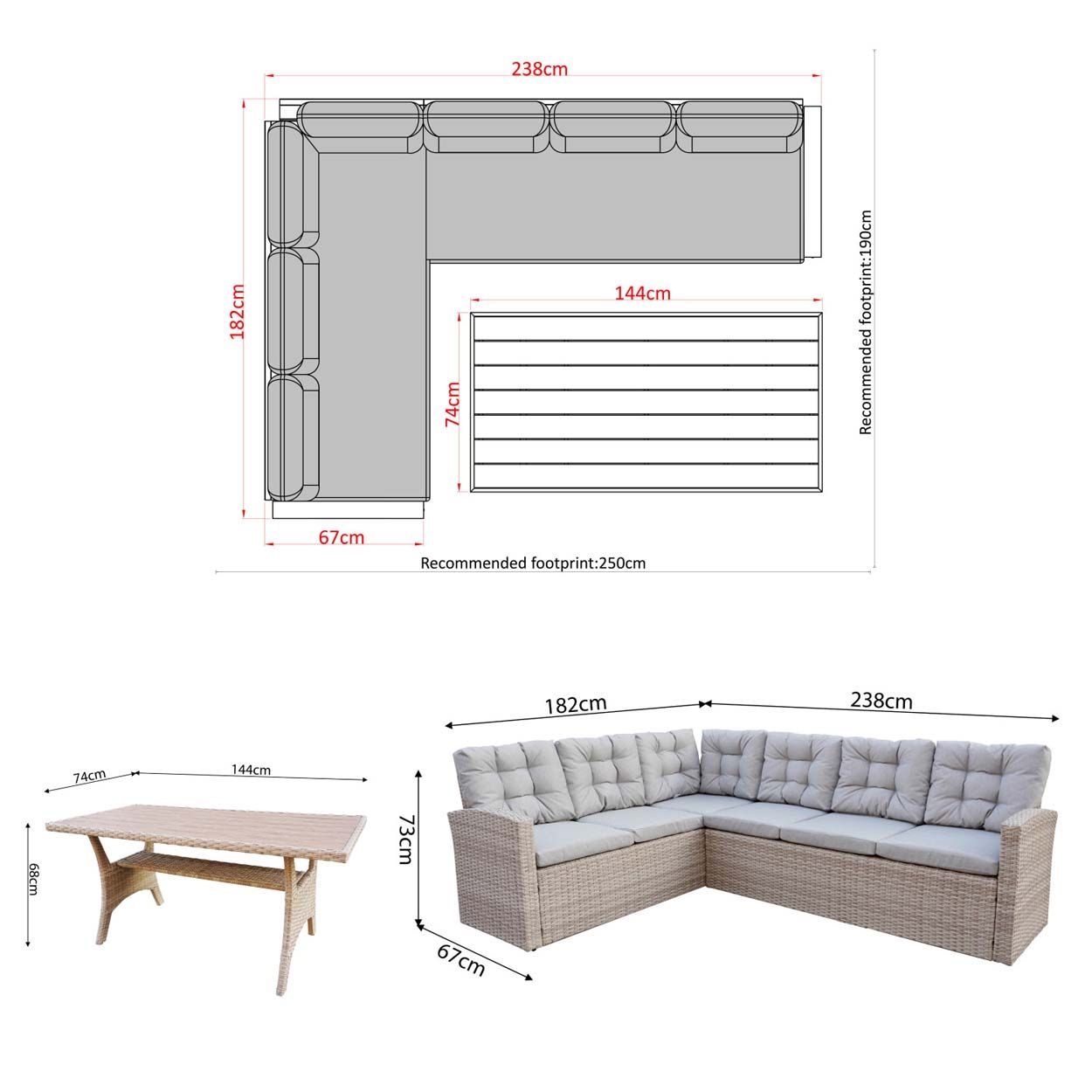 New Jersey Corner Sofa Set
