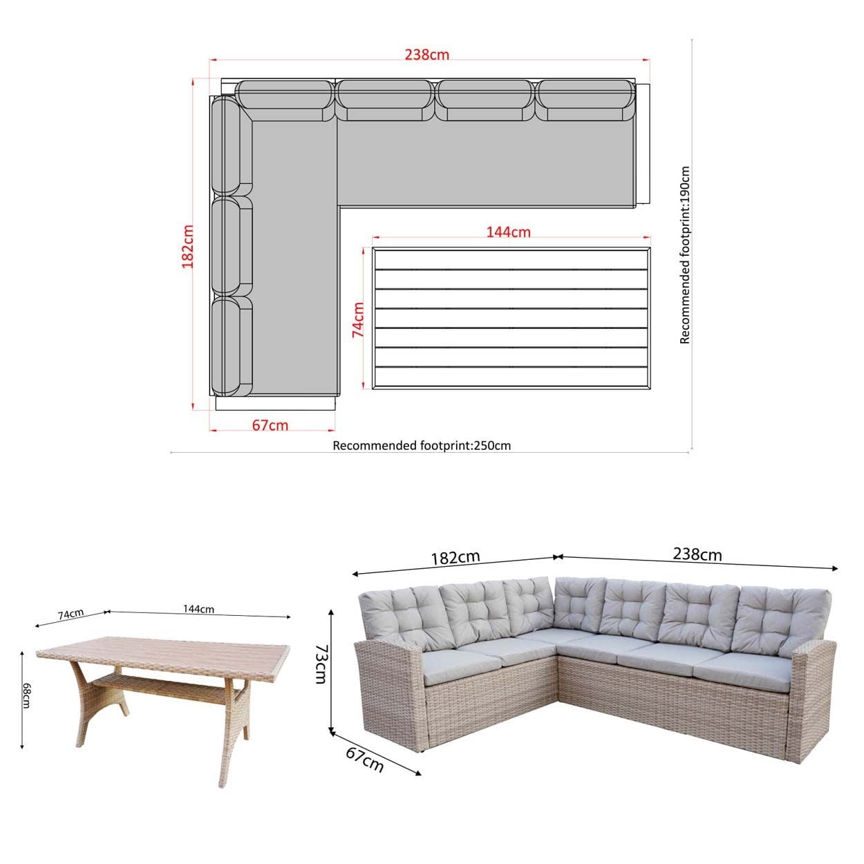 New Jersey Corner Sofa Set