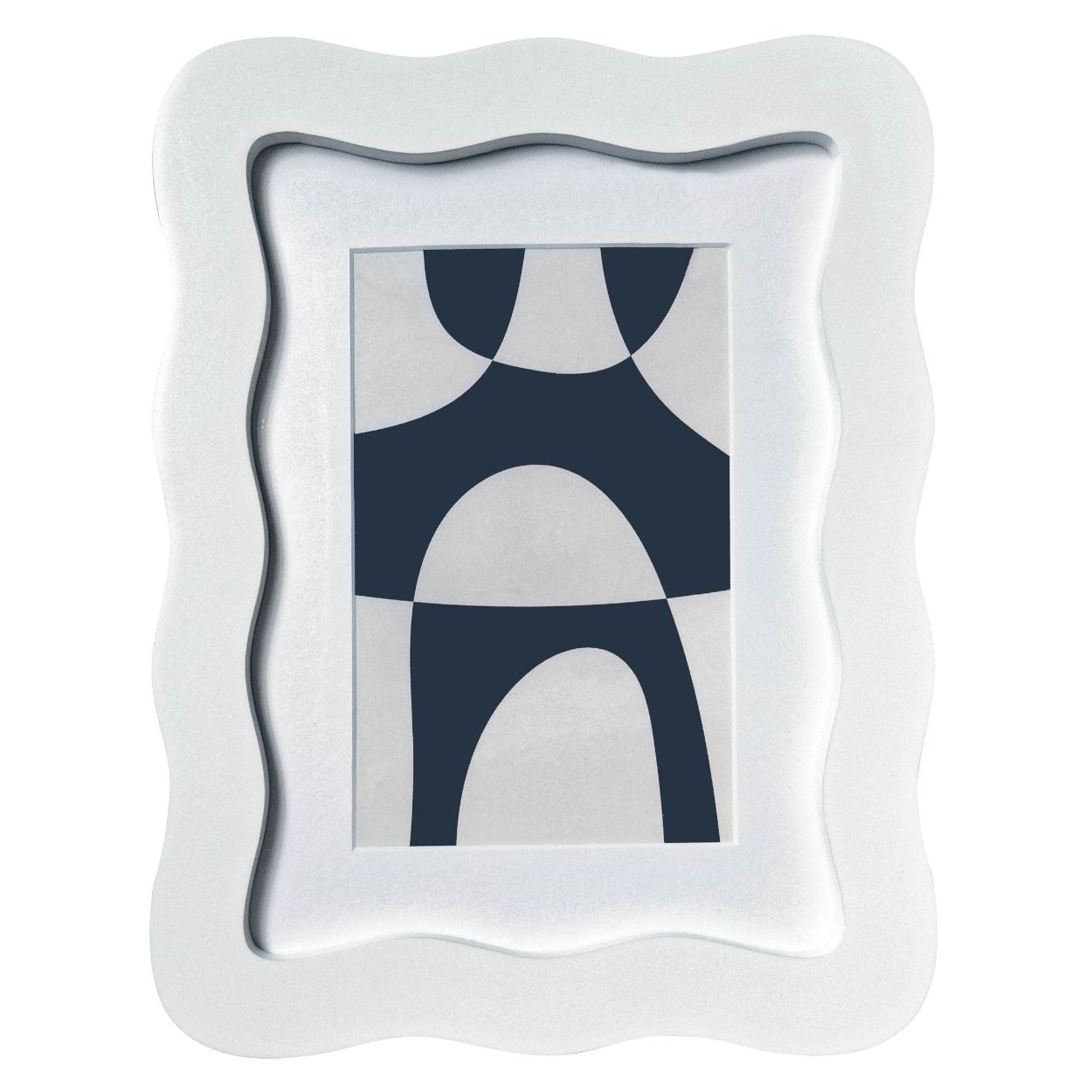 Wavy Photo Frame 6x8 matted to 4x6 White