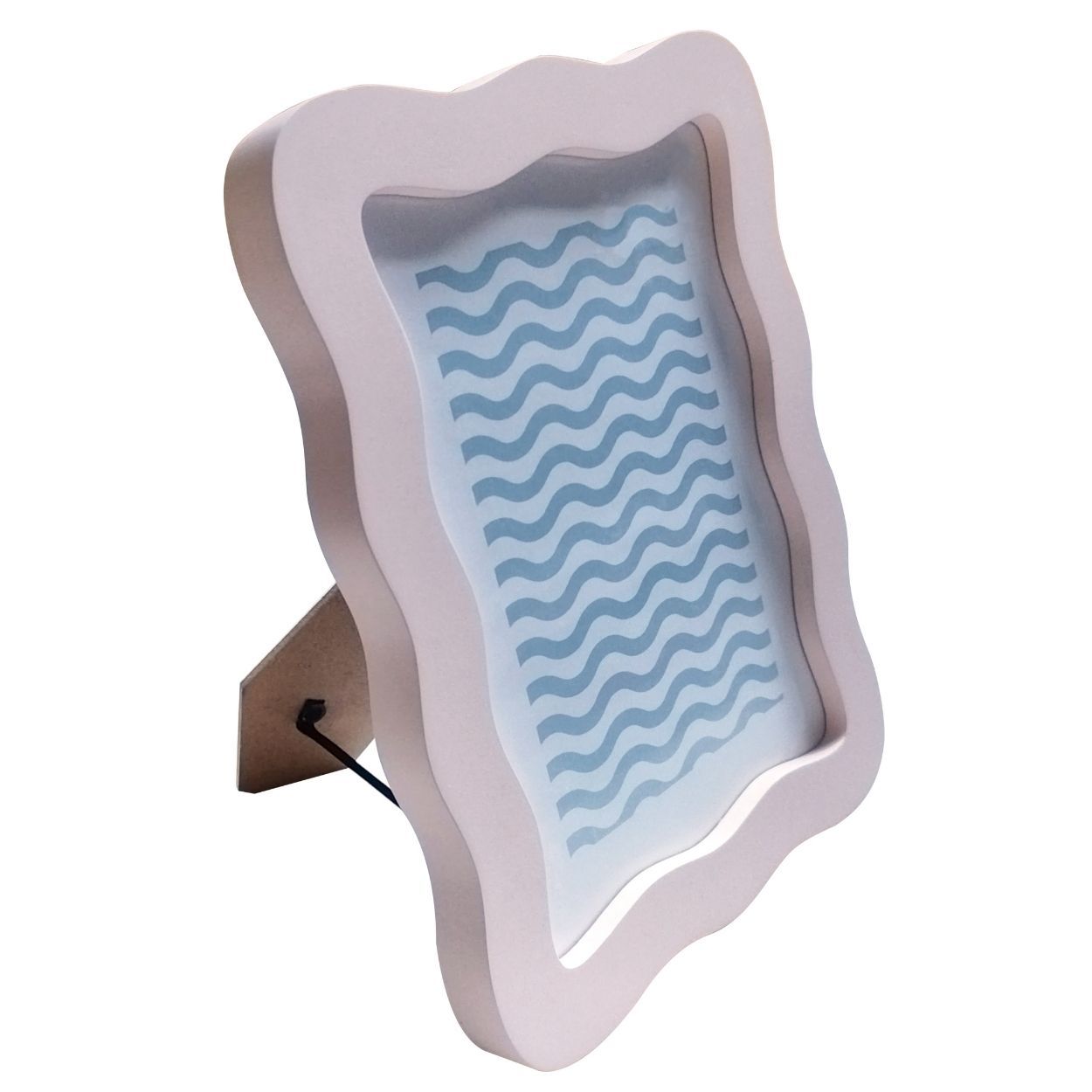 Wavy Photo Frame 6x8 matted to 4x6 Pink