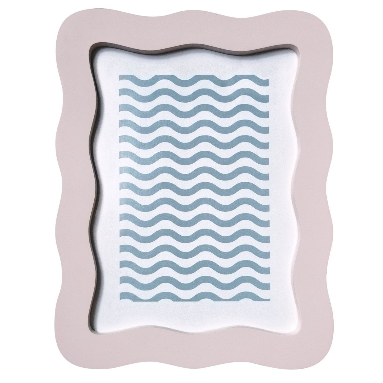 Wavy Photo Frame 6x8 matted to 4x6 Pink