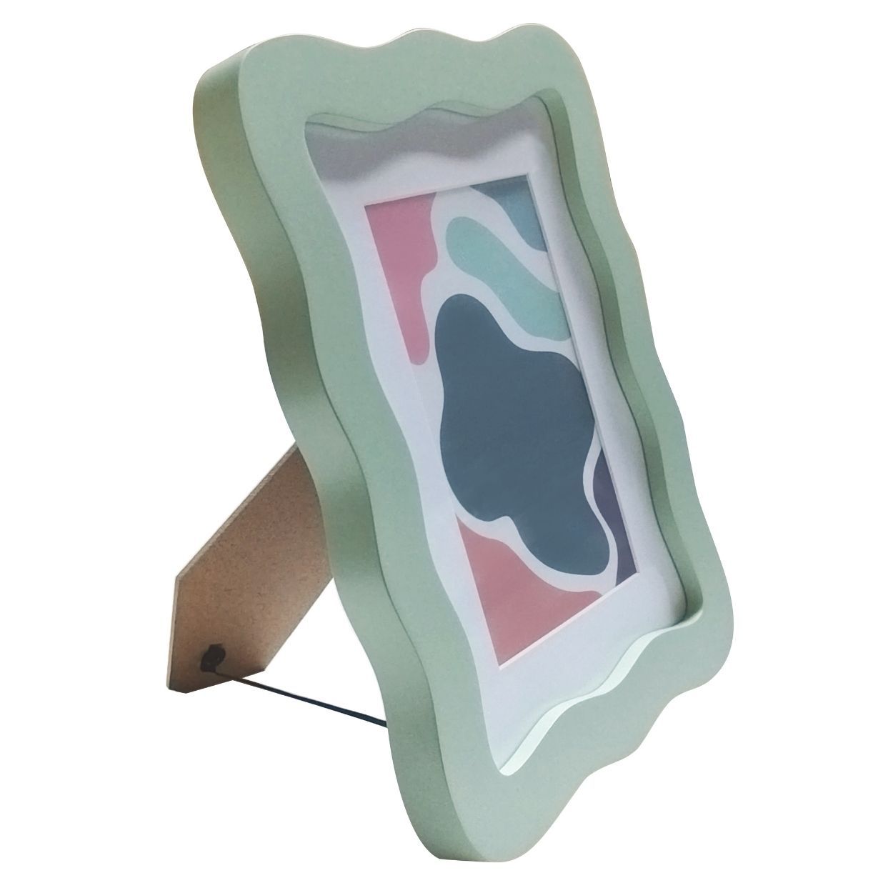 Wavy Photo Frame 6x8 matted to 4x6 Sage Green