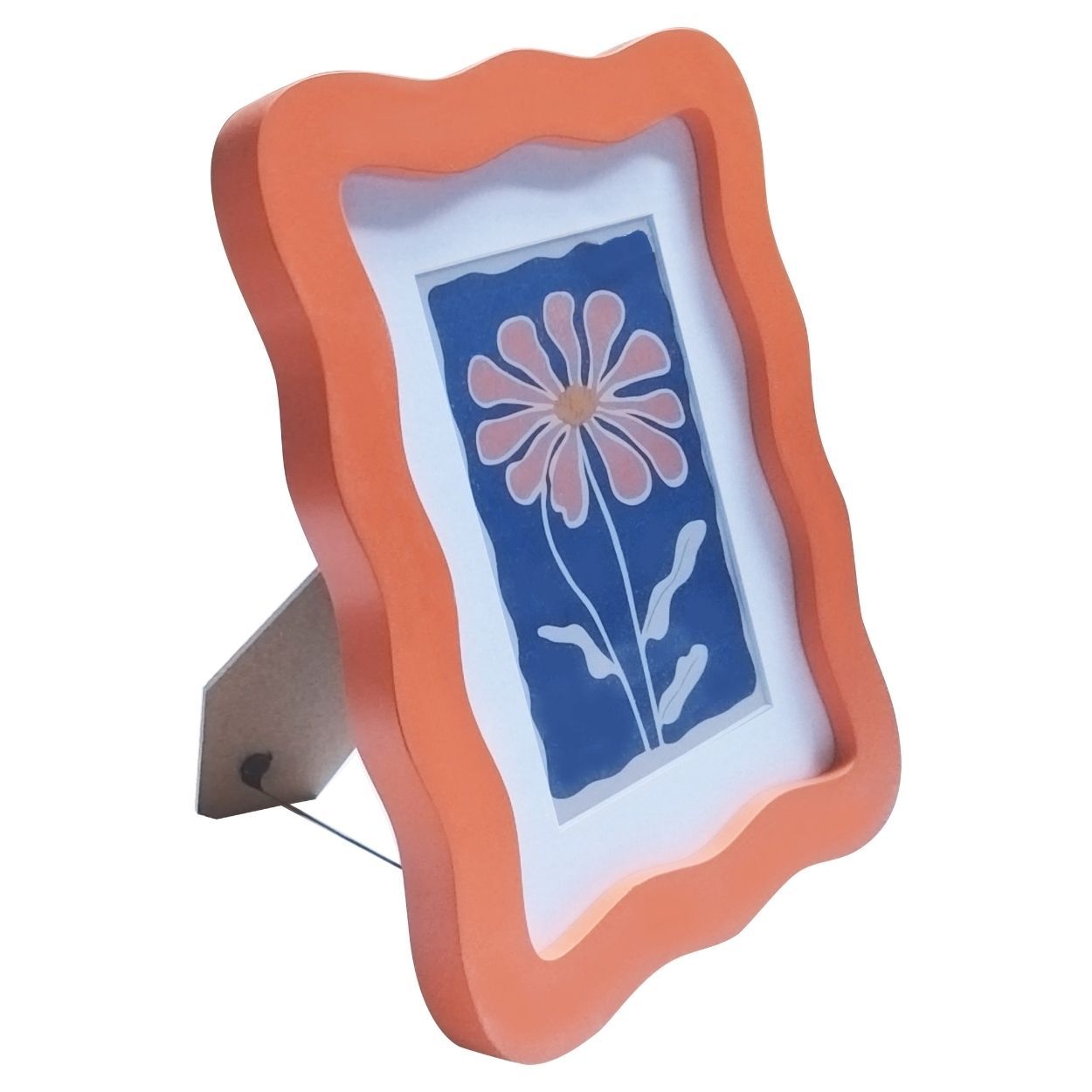 Wavy Photo Frame 6x8 matted to 4x6 Orange