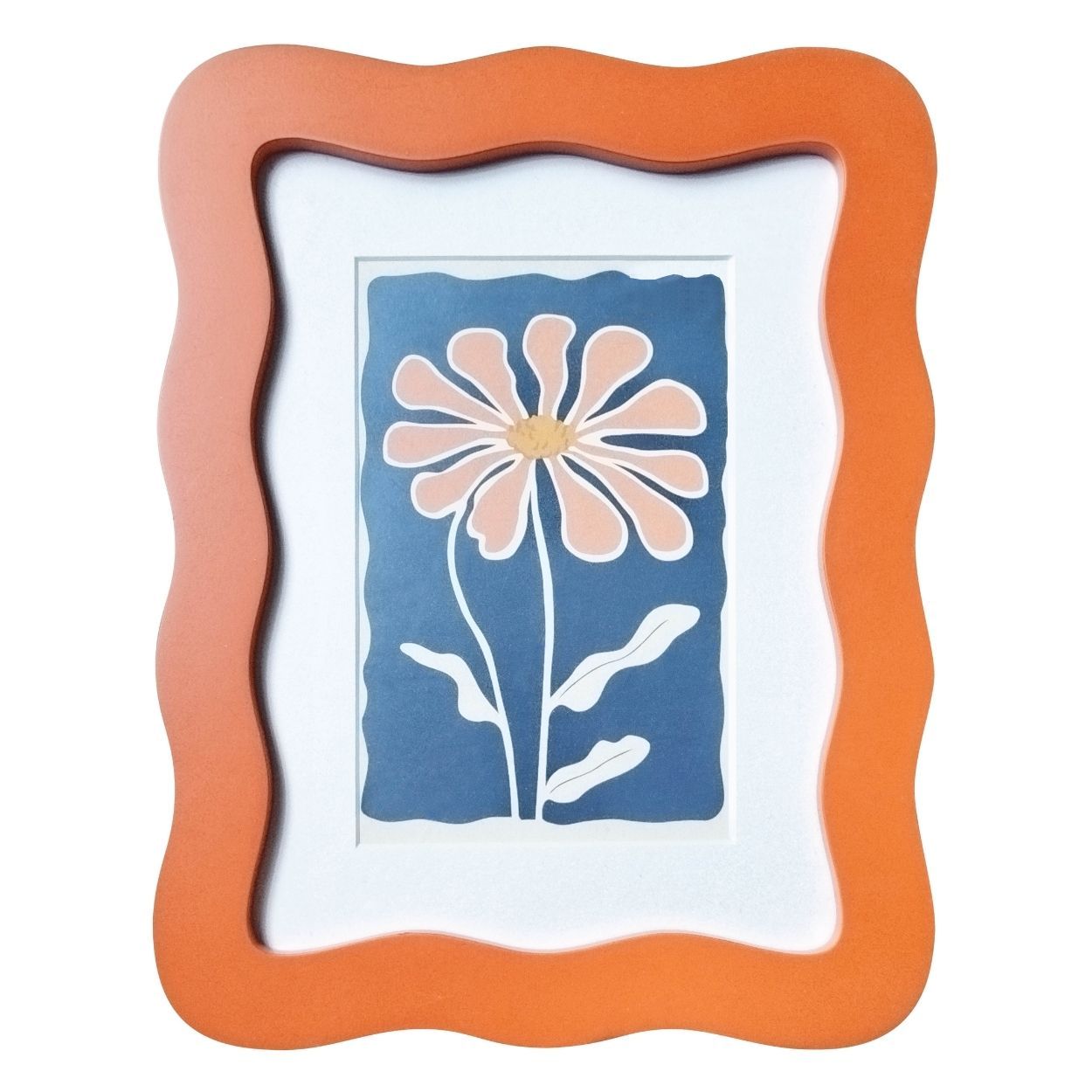 Wavy Photo Frame 6x8 matted to 4x6 Orange