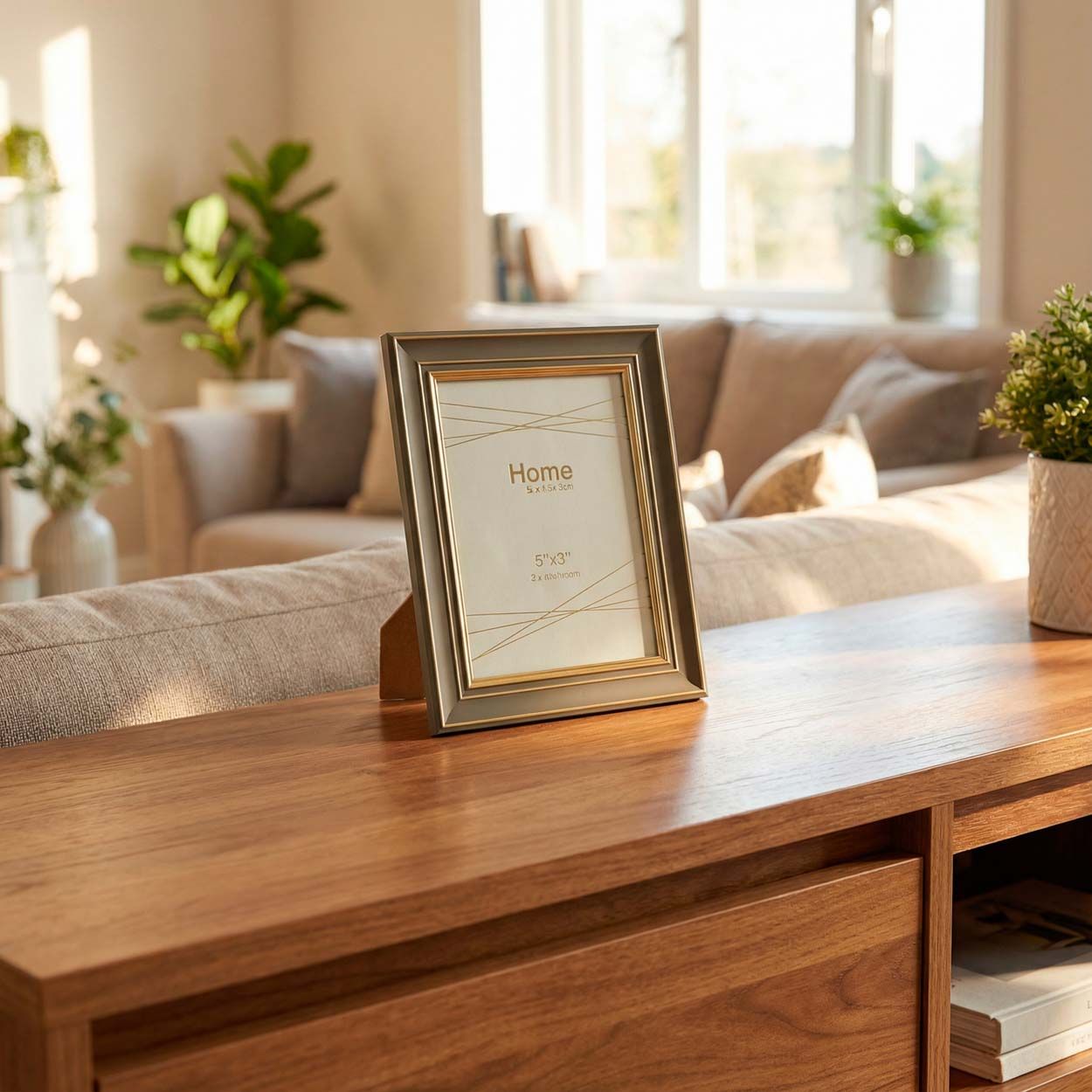 Photo Frame Green & Gold  5 x 7