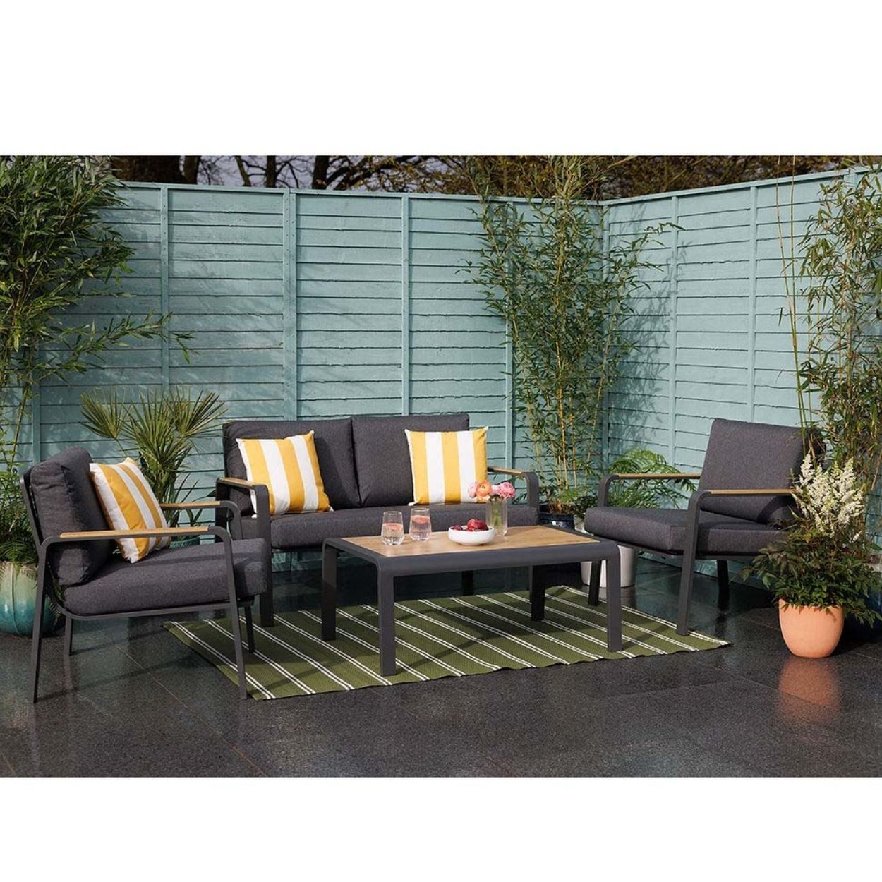 4 Seater Aluminium Conversation Sofa Set
