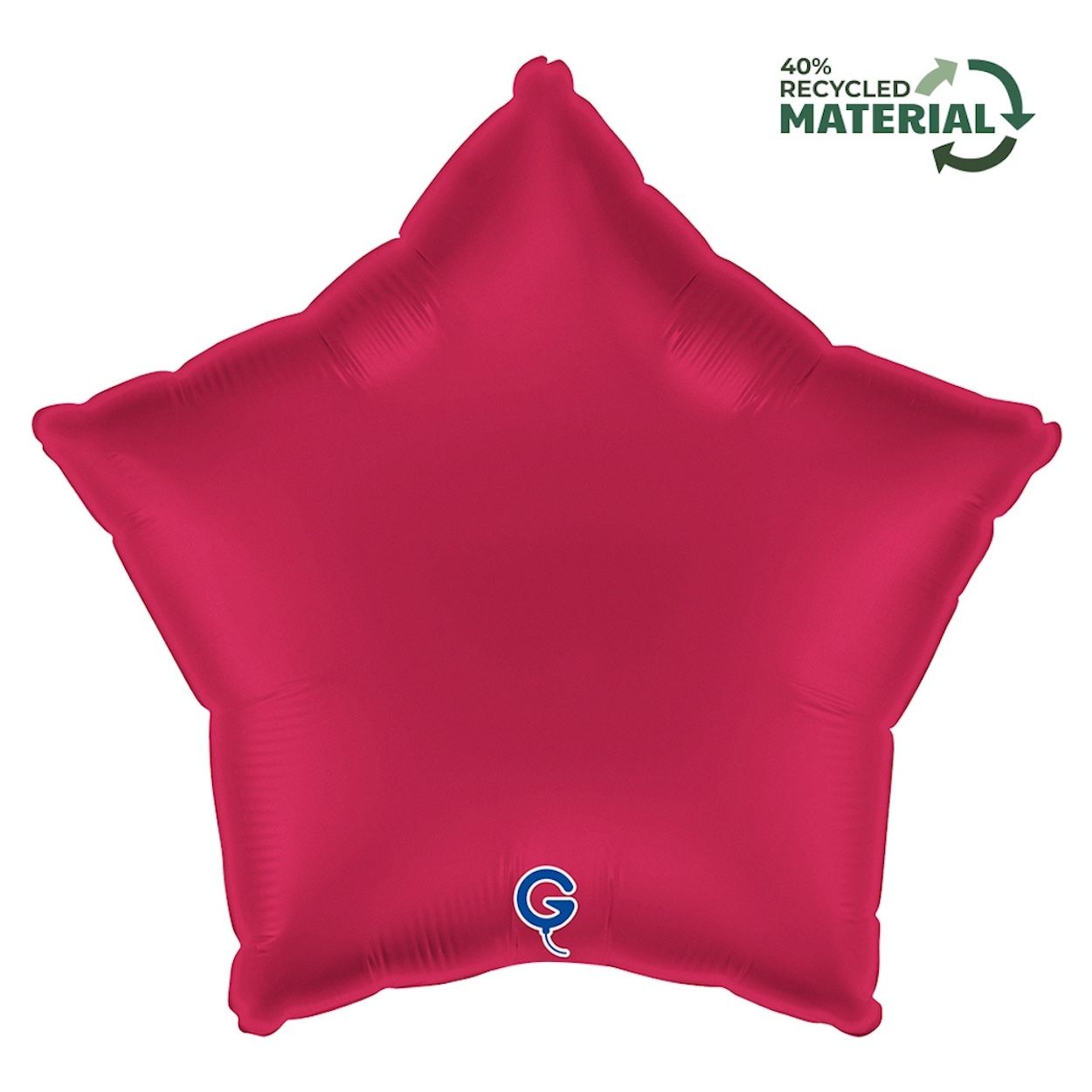 Star Foil Balloon Satin Cherry 46cm