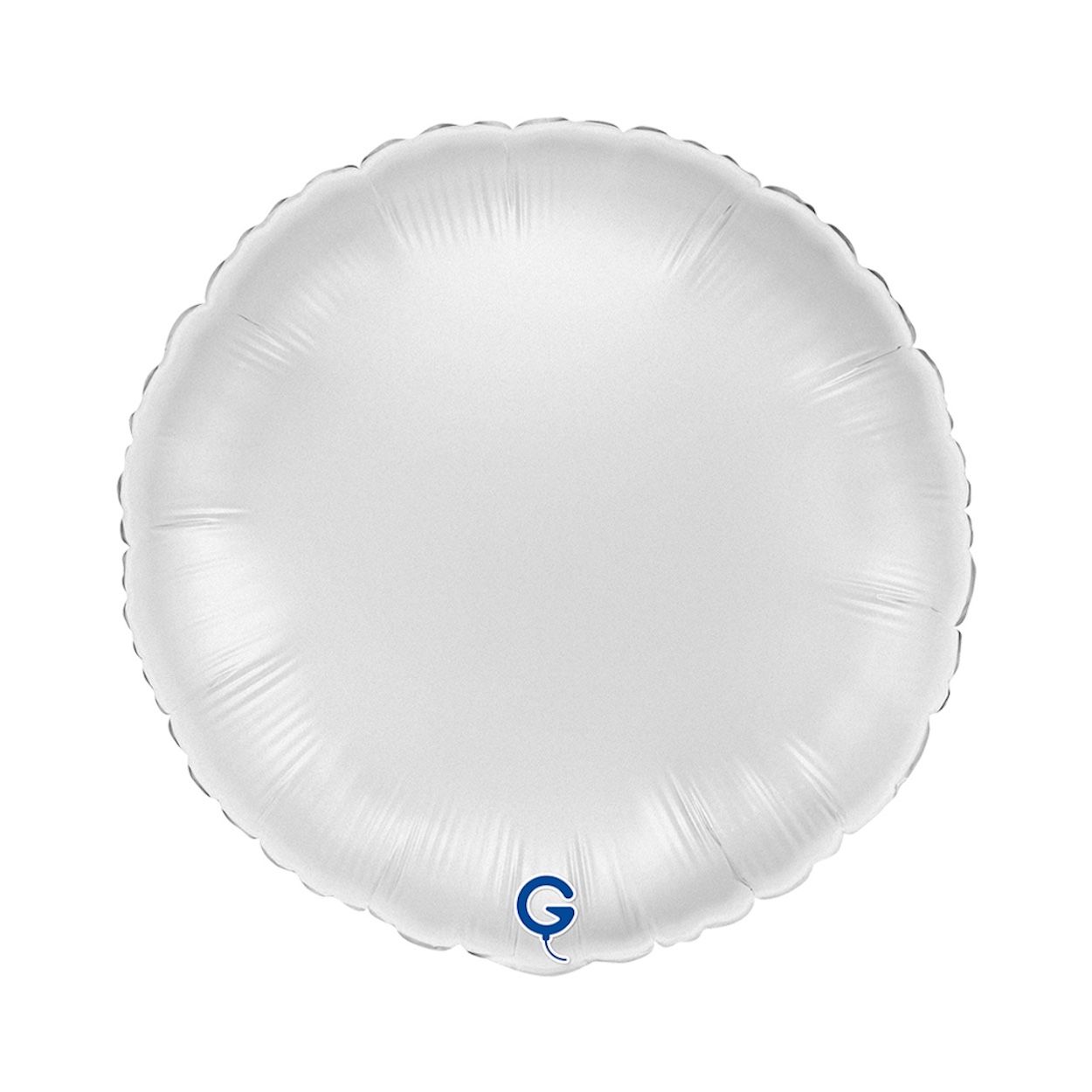 Round Foil Balloon Satin White 46cm