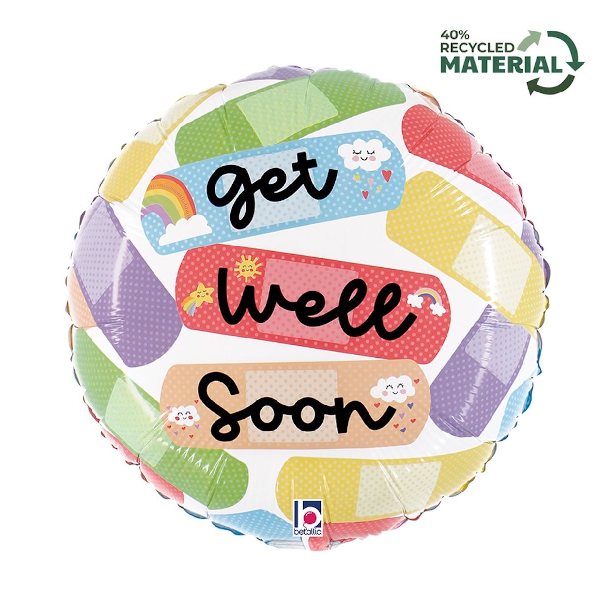 Get Well Foil Balloon Bandaid 46cm