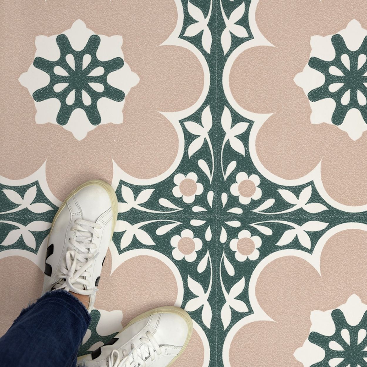 Daphne Pink Peel & Stick Floor Tiles