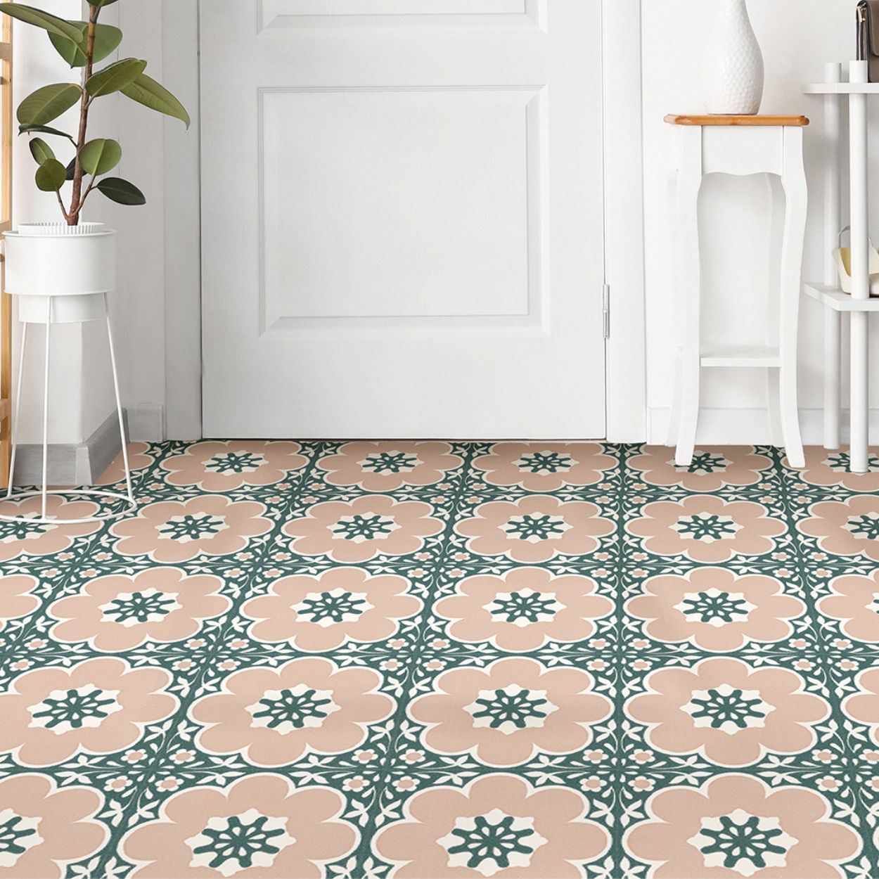 Daphne Pink Peel & Stick Floor Tiles