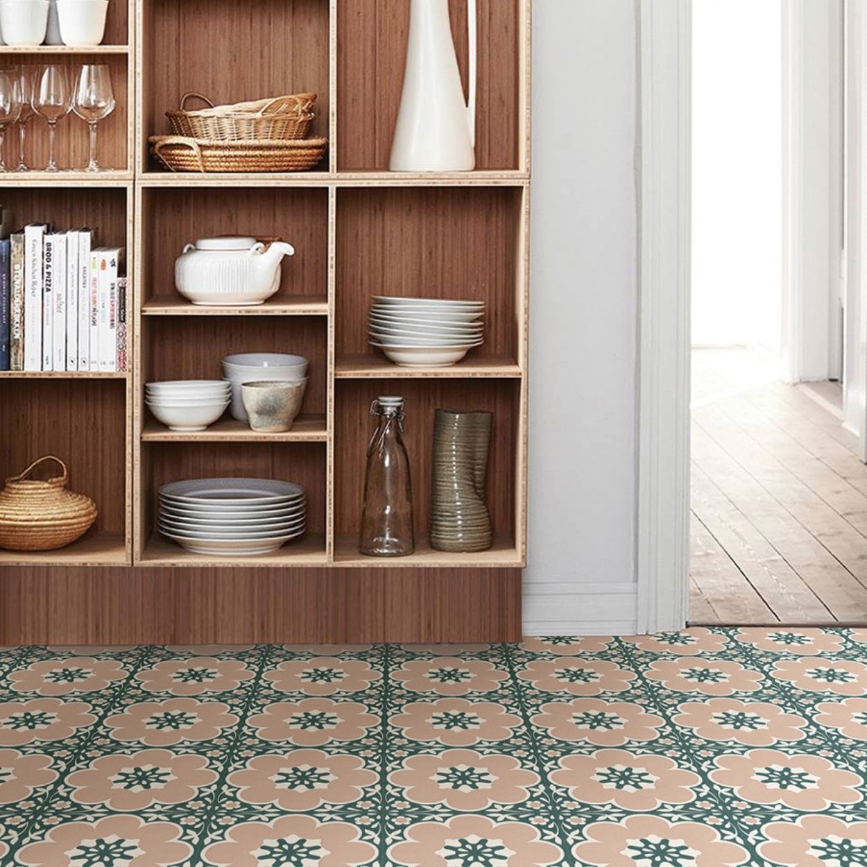 Daphne Pink Peel & Stick Floor Tiles