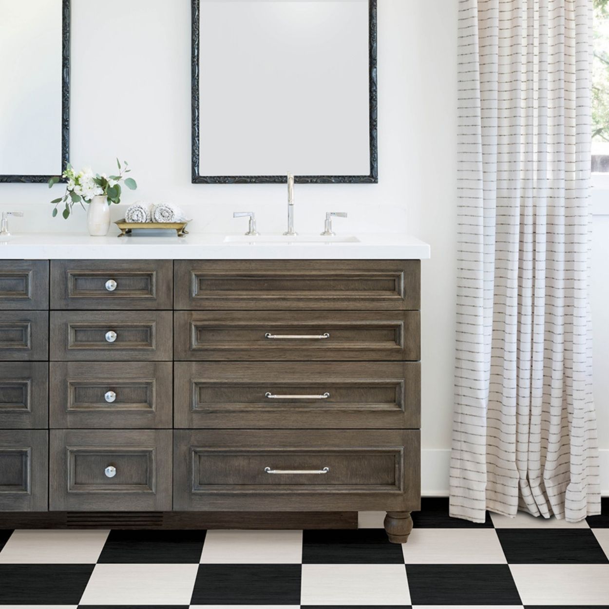 Lawrence Black Peel & Stick Floor Tiles
