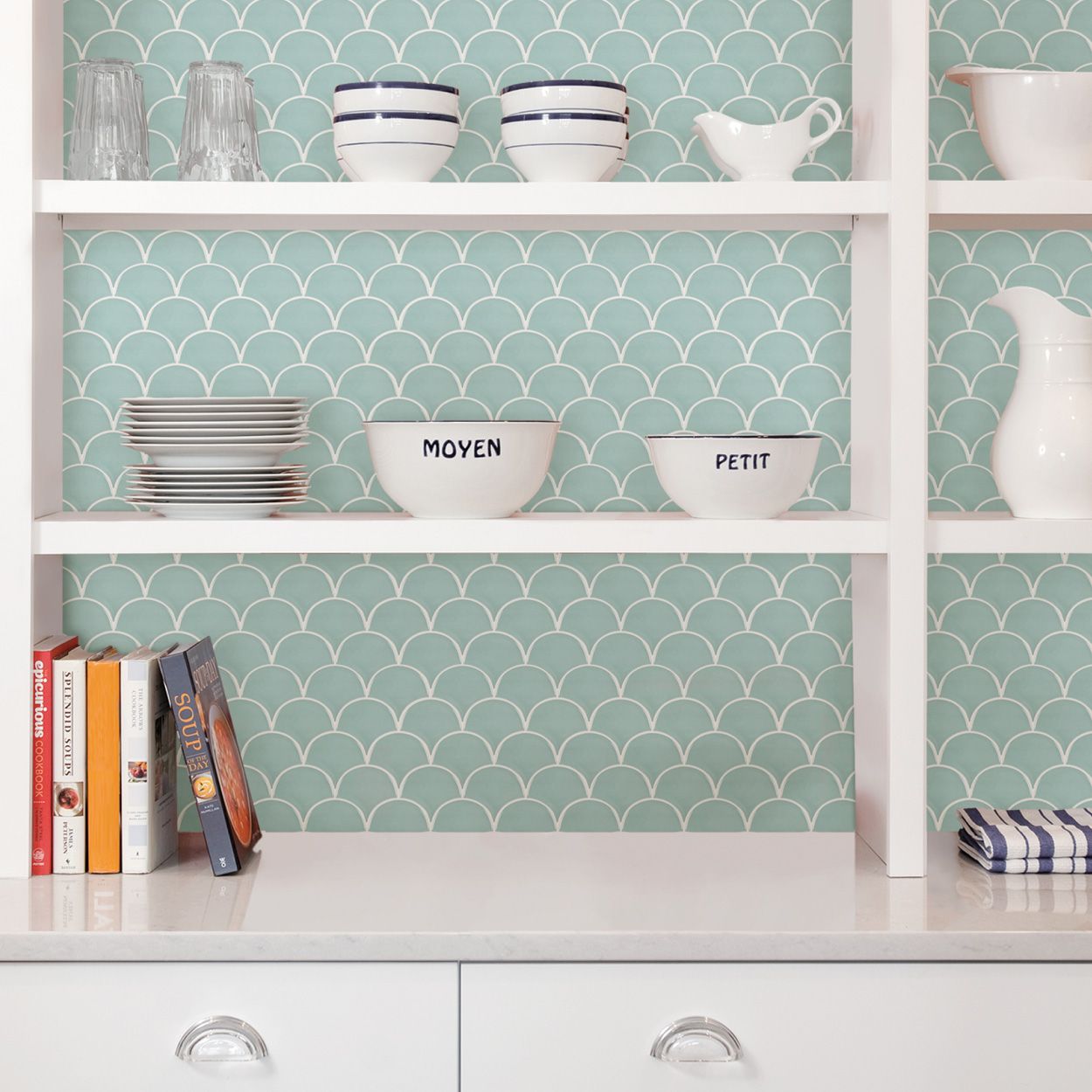 Shell Peel & Stick Backsplash Tiles