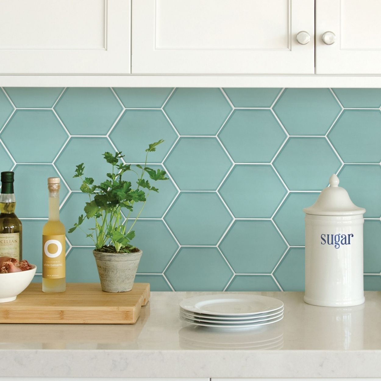 Hex Peel & Stick Backsplash Tiles