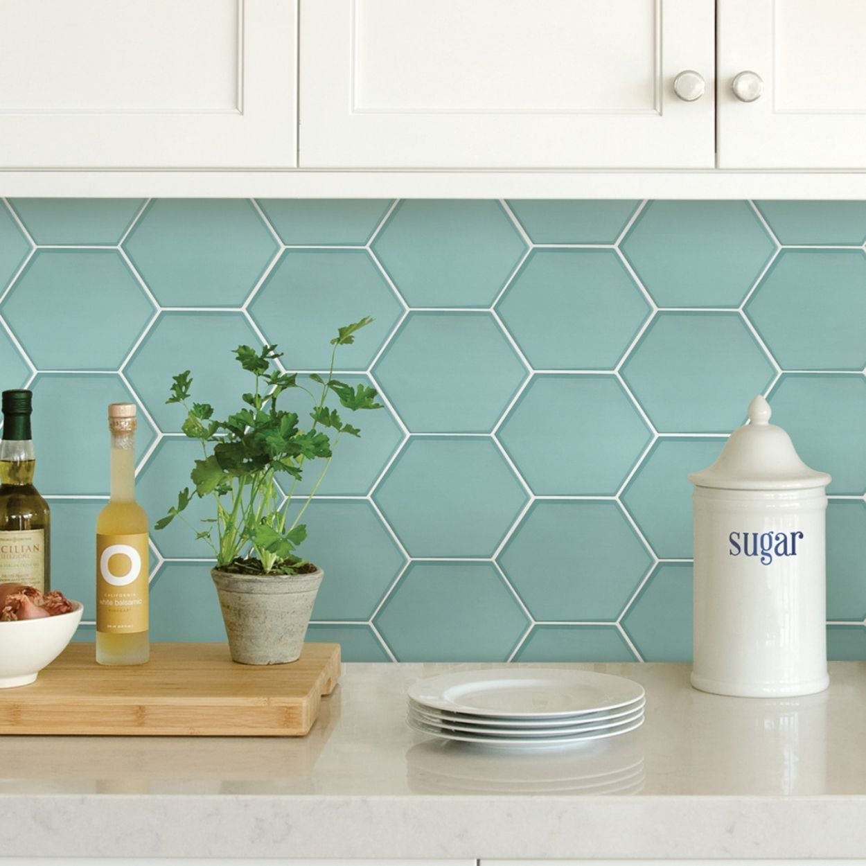 Hex Peel & Stick Backsplash Tiles