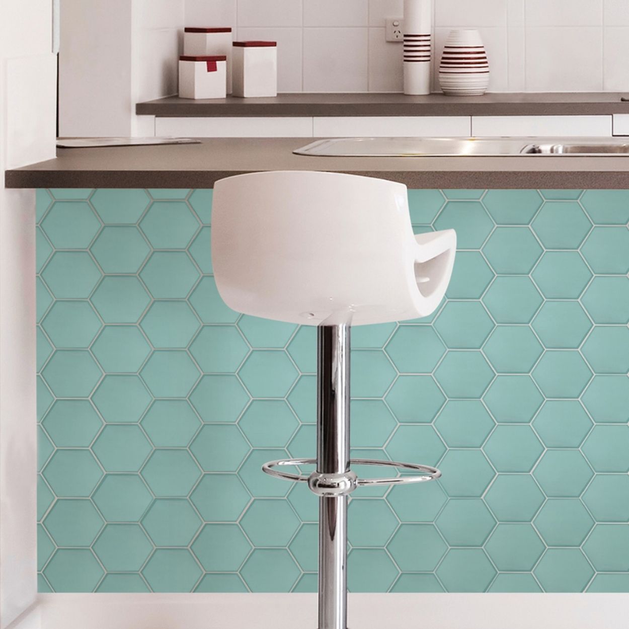 Hex Peel & Stick Backsplash Tiles