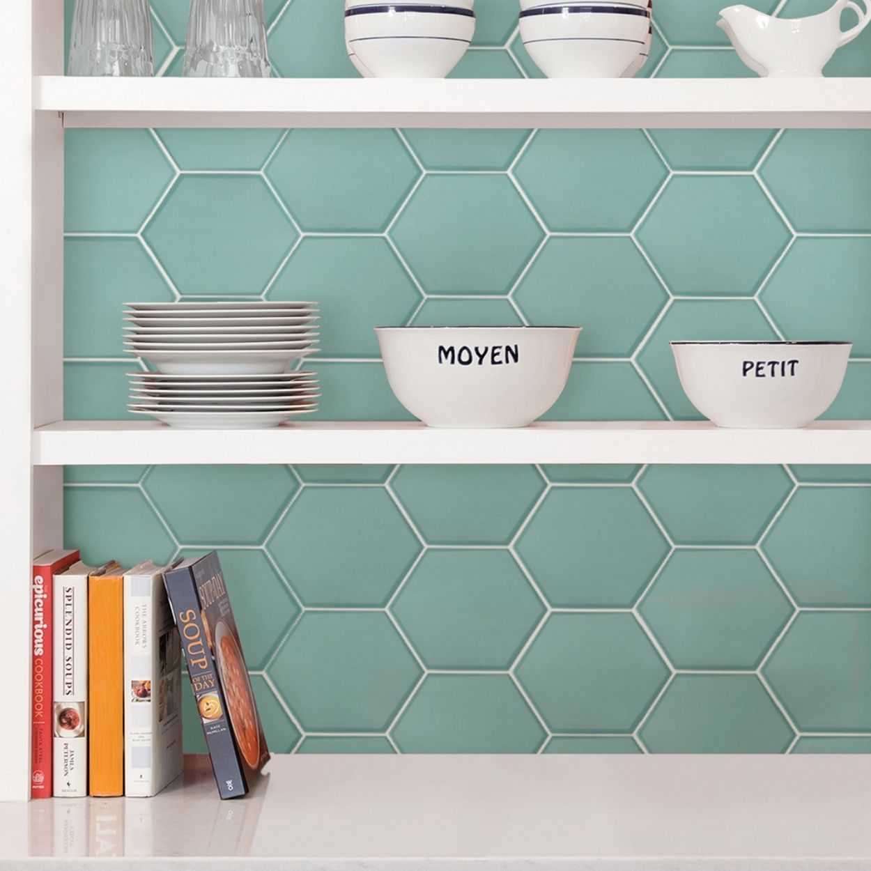 Hex Peel & Stick Backsplash Tiles