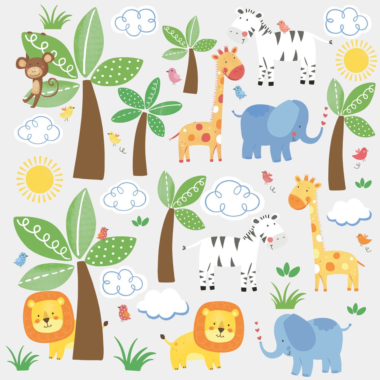 Jungle Friends Peel And Stick Wall Decals