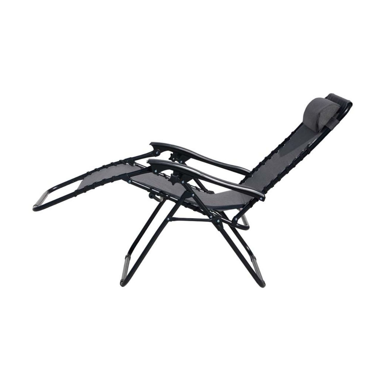 Steel Reclining Sun Chair - Dark Grey