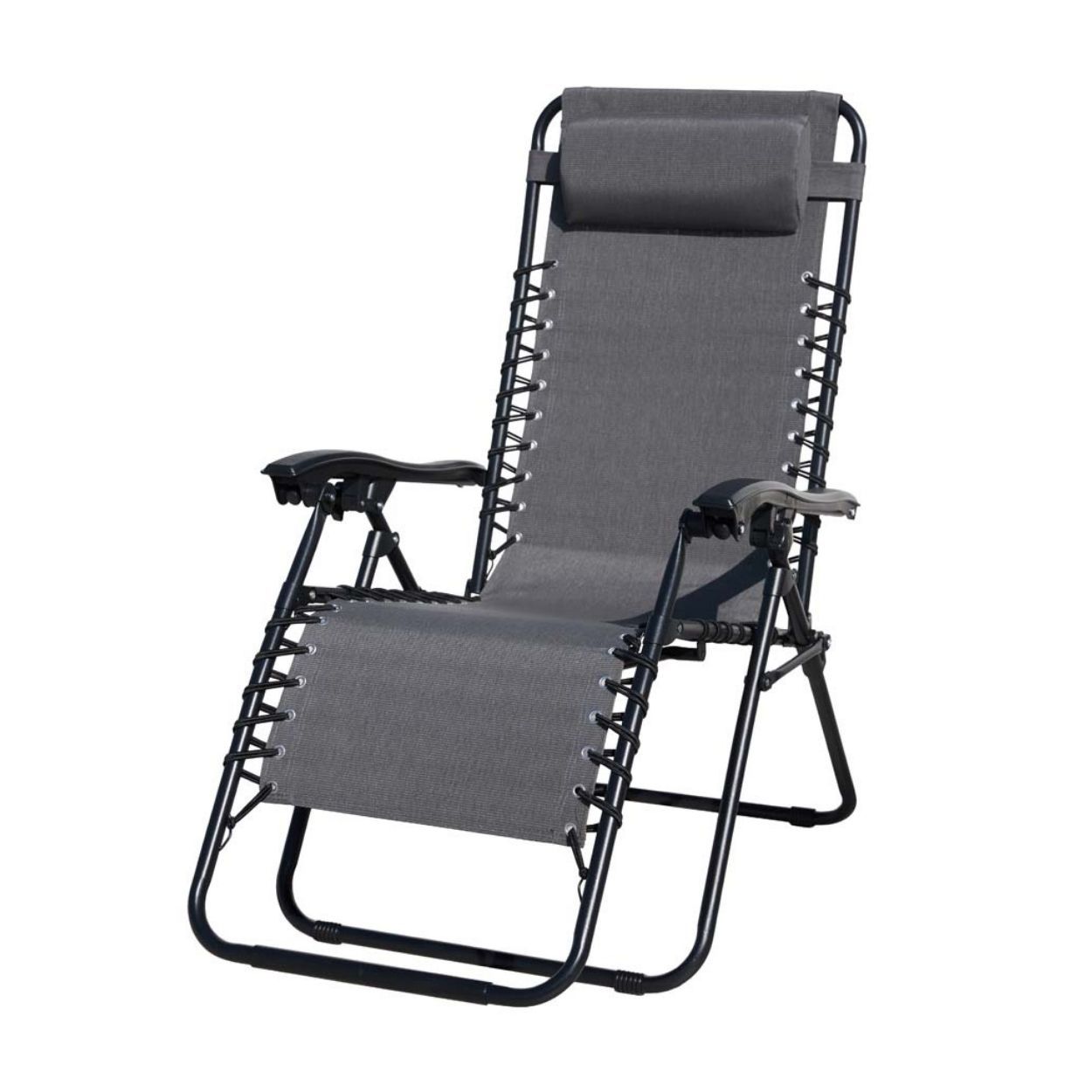Steel Reclining Sun Chair - Dark Grey
