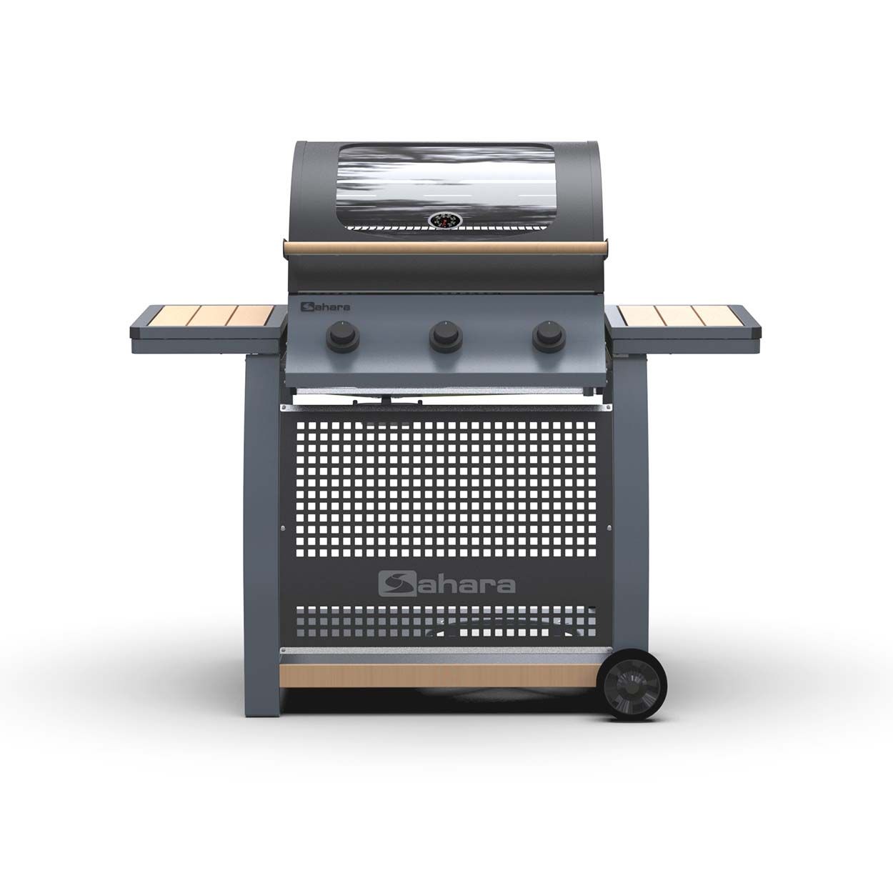 Sahara S355 Gas BBQ Wood Effect Steel