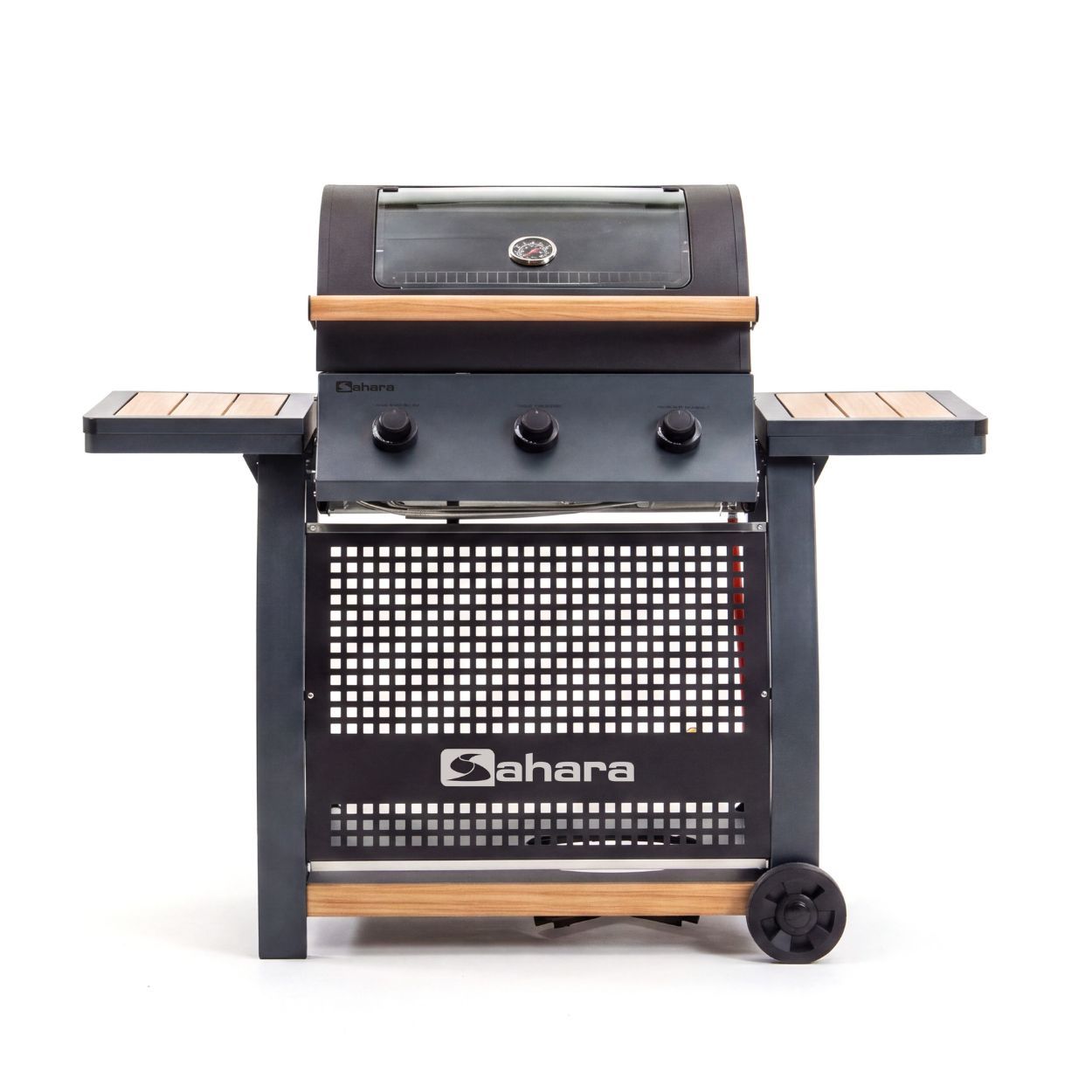 Sahara S355 Gas BBQ Wood Effect Steel