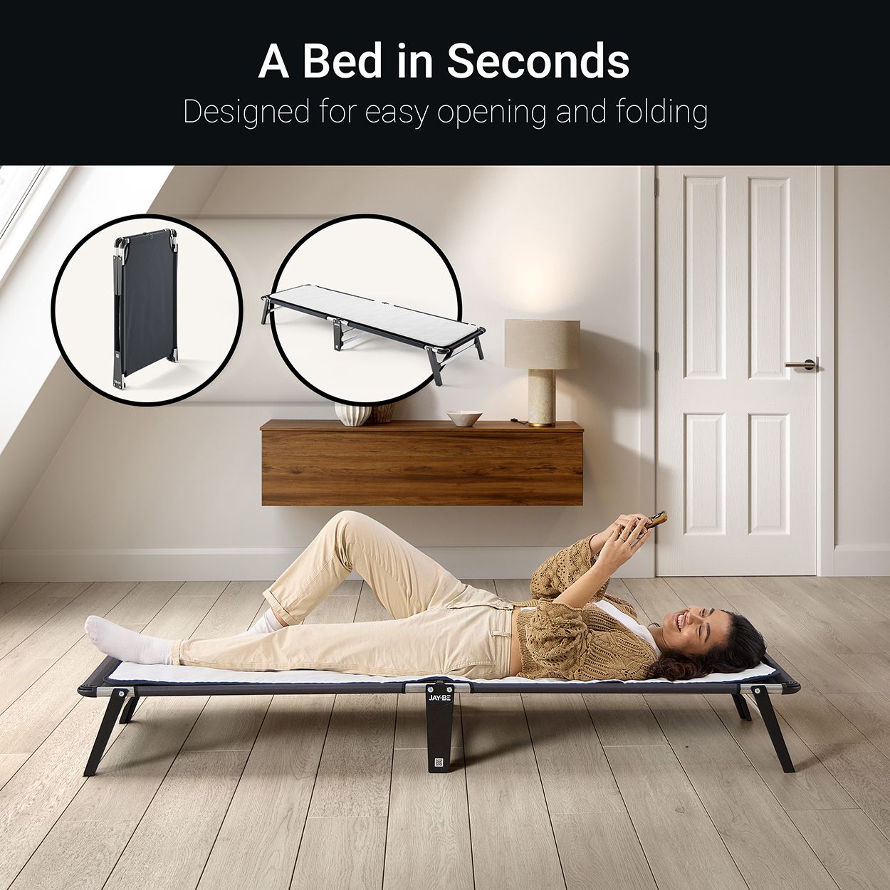 Jay-Be LE59 Lite Folding Bed with Insulator Pad, Single 