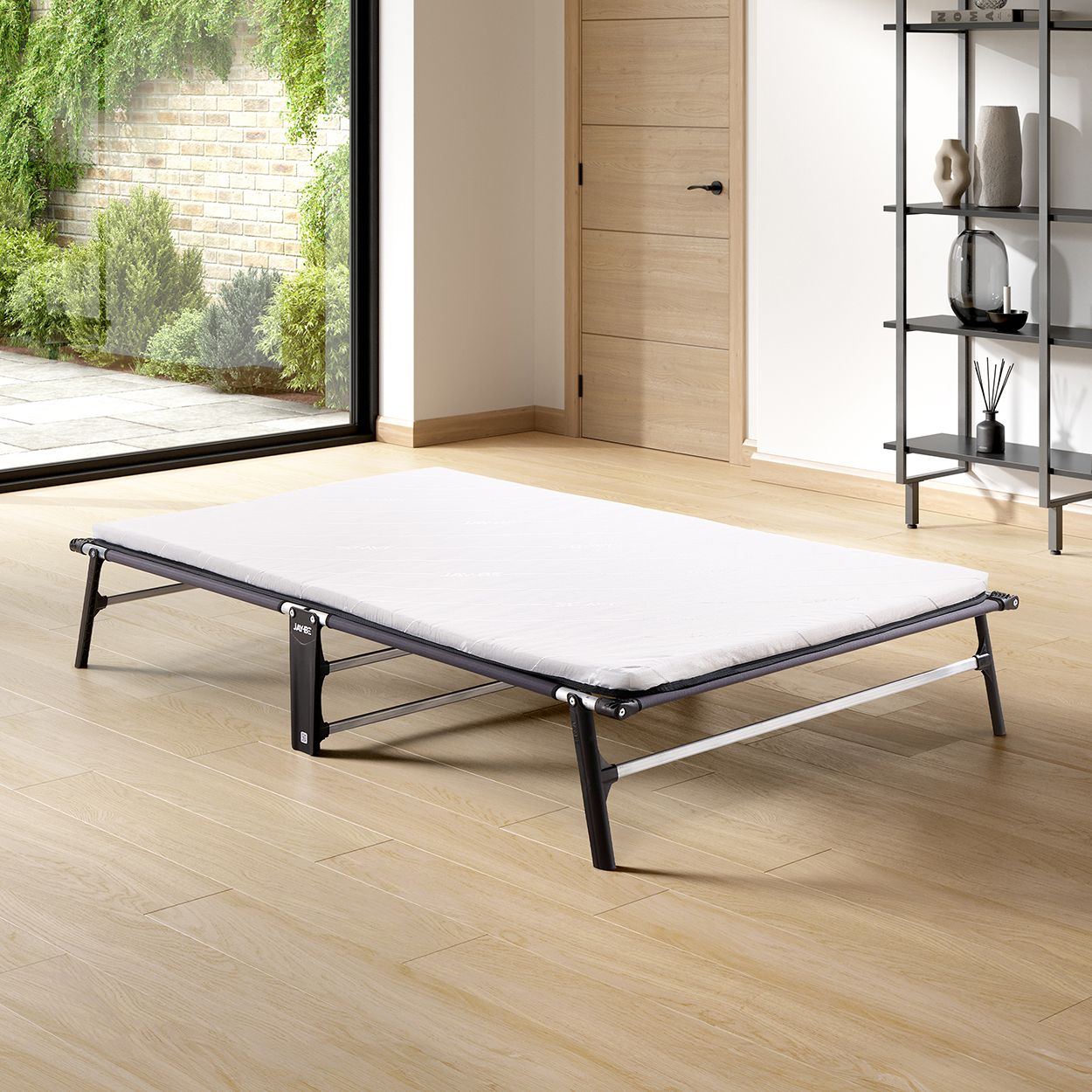 Jay-Be CE120 Compact Folding Bed with Mattress, Small Double 