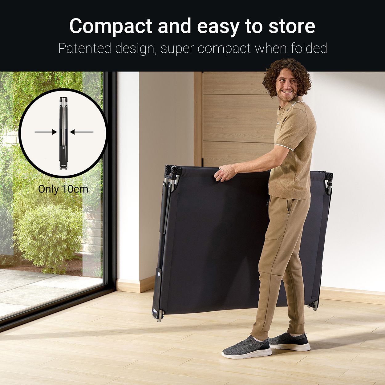 Jay-Be CE120 Compact Folding Bed with Mattress, Small Double 