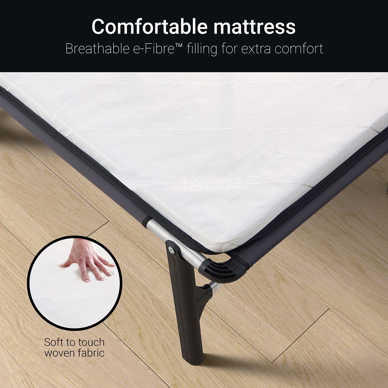 Jay-Be HE70 Hideaway Folding Bed with Mattress, Single