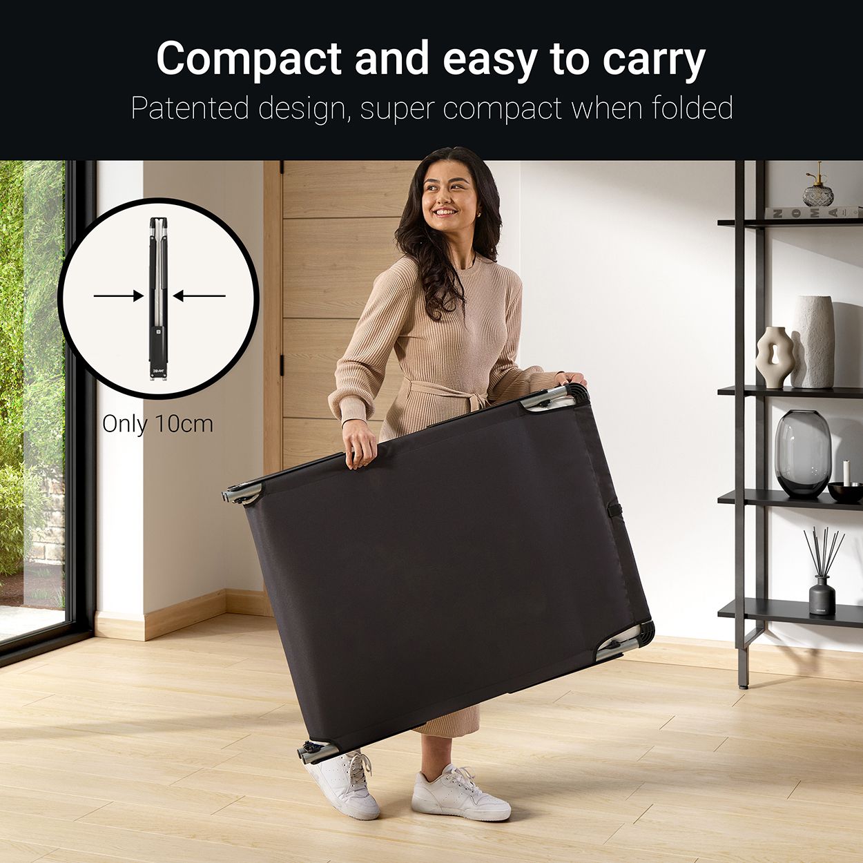 Jay-Be HE70 Hideaway Folding Bed with Mattress, Single 