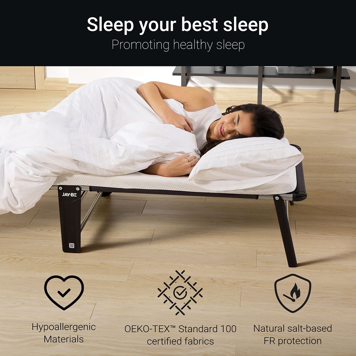 Jay-Be HE70 Hideaway Folding Bed with Mattress, Single