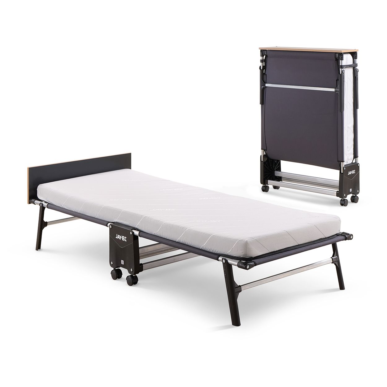 Jay-Be RE80 Rollaway Folding Bed with Mattress, Single