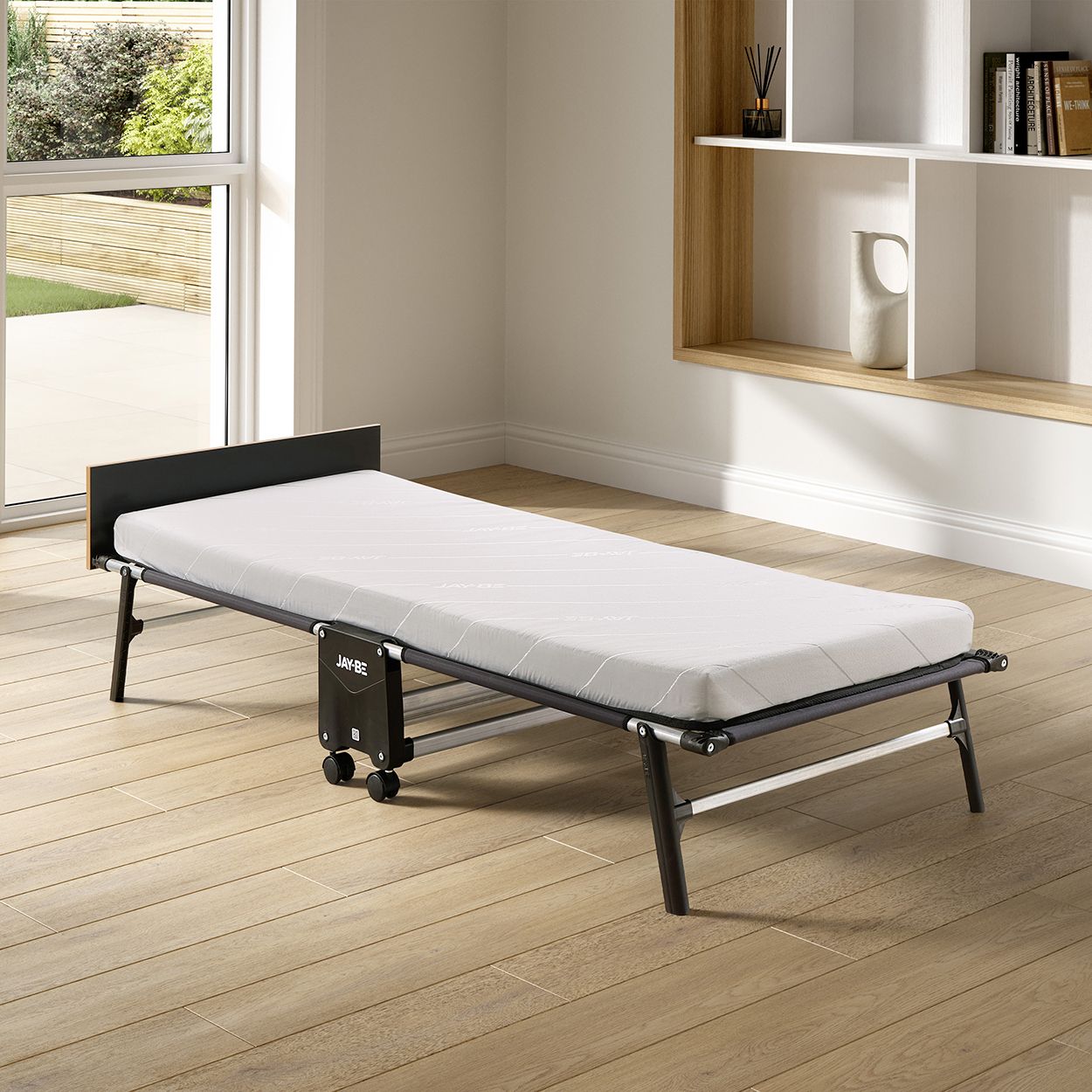 Jay-Be RE80 Rollaway Folding Bed with Mattress, Single
