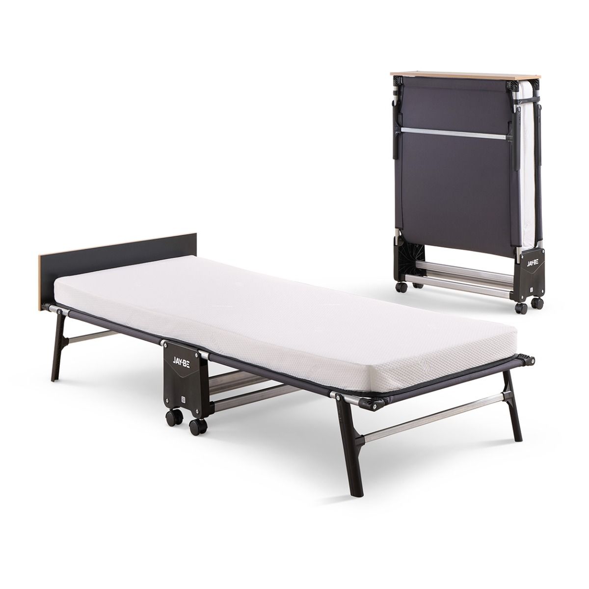 Jay-Be RM80 Rollaway Folding Bed with Memory Mattress, Single