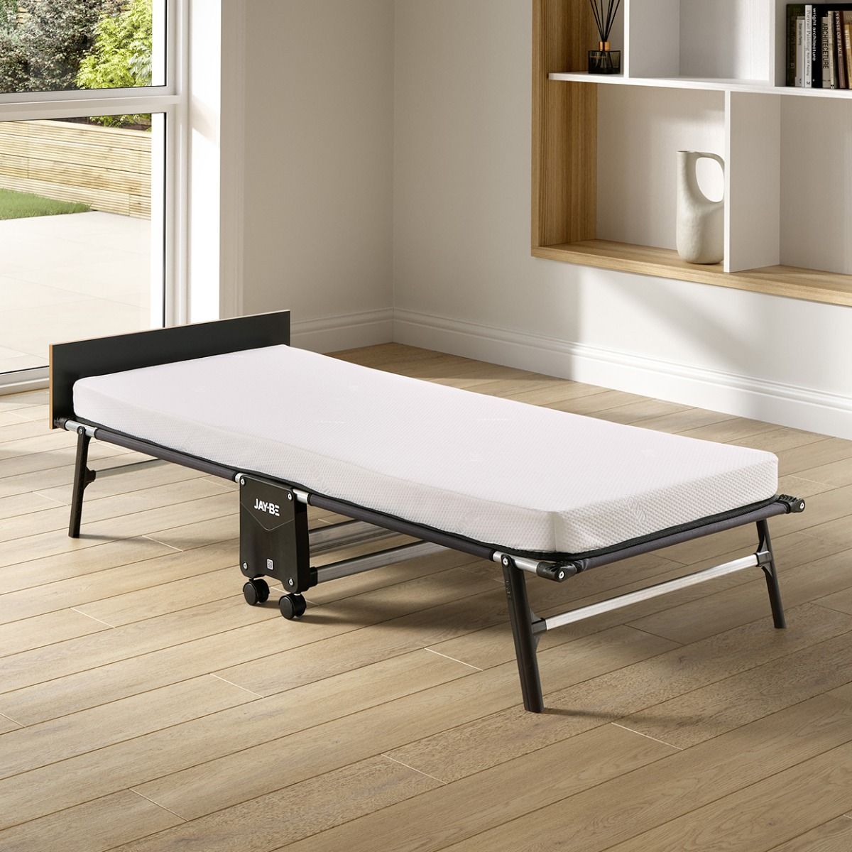 Jay-Be RM80 Rollaway Folding Bed with Memory Mattress, Single