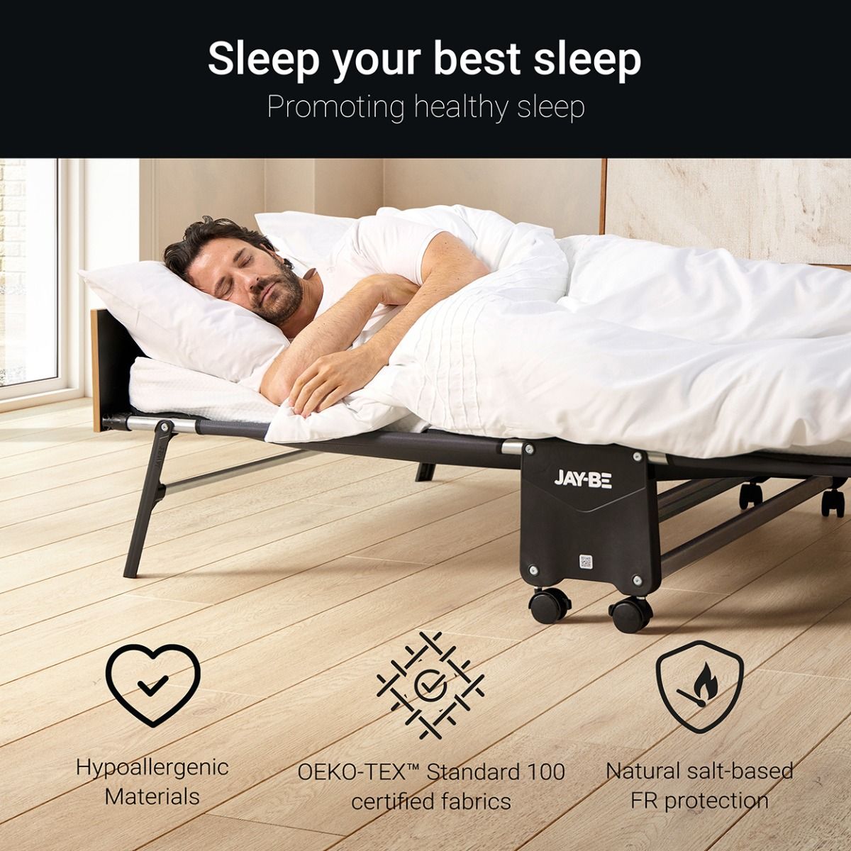 Jay-Be GP120 Grand Folding Bed with Pocket Sprung Mattress, Small Double 