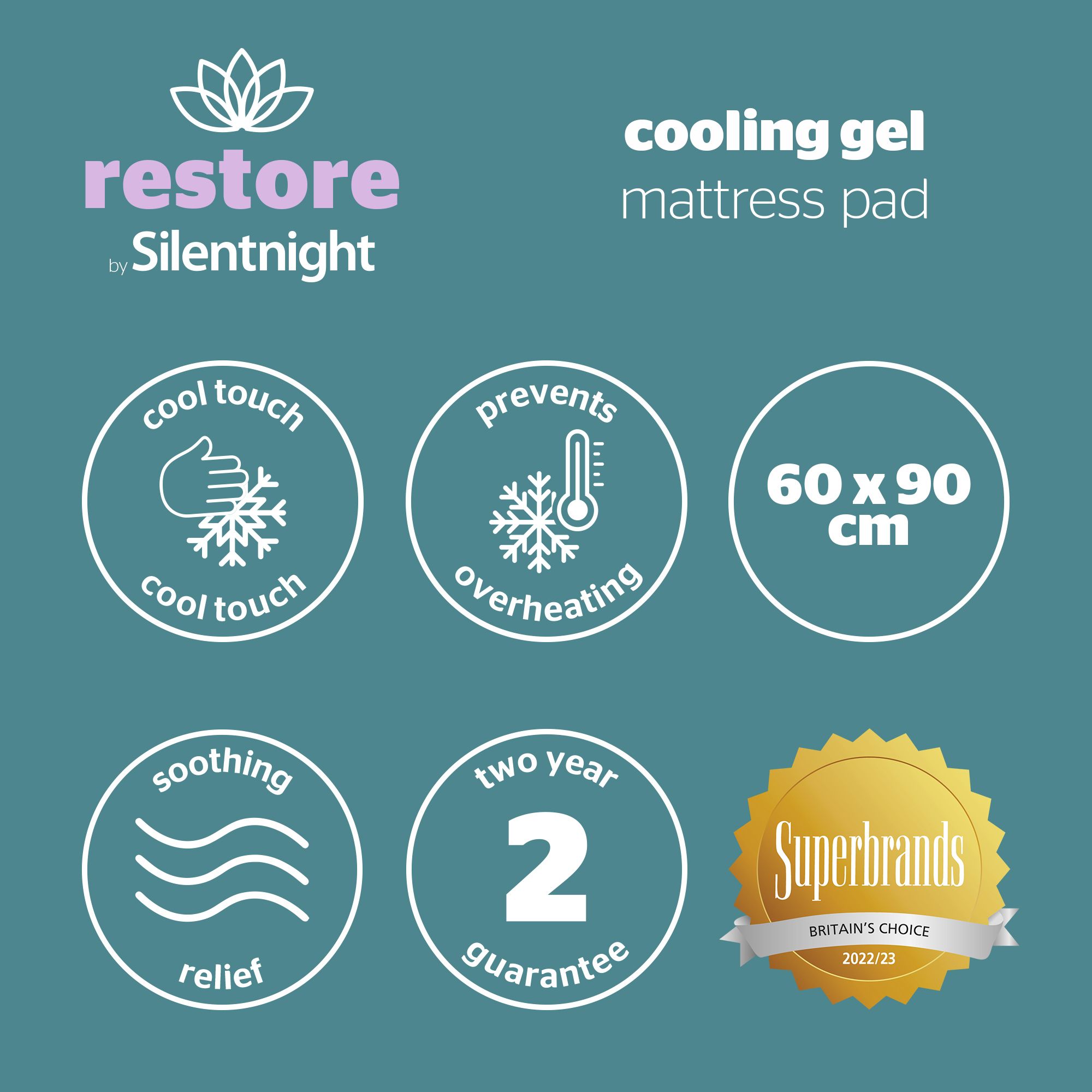 Silentnight Restore Cooling Gel Body Pad 60x90 cm 