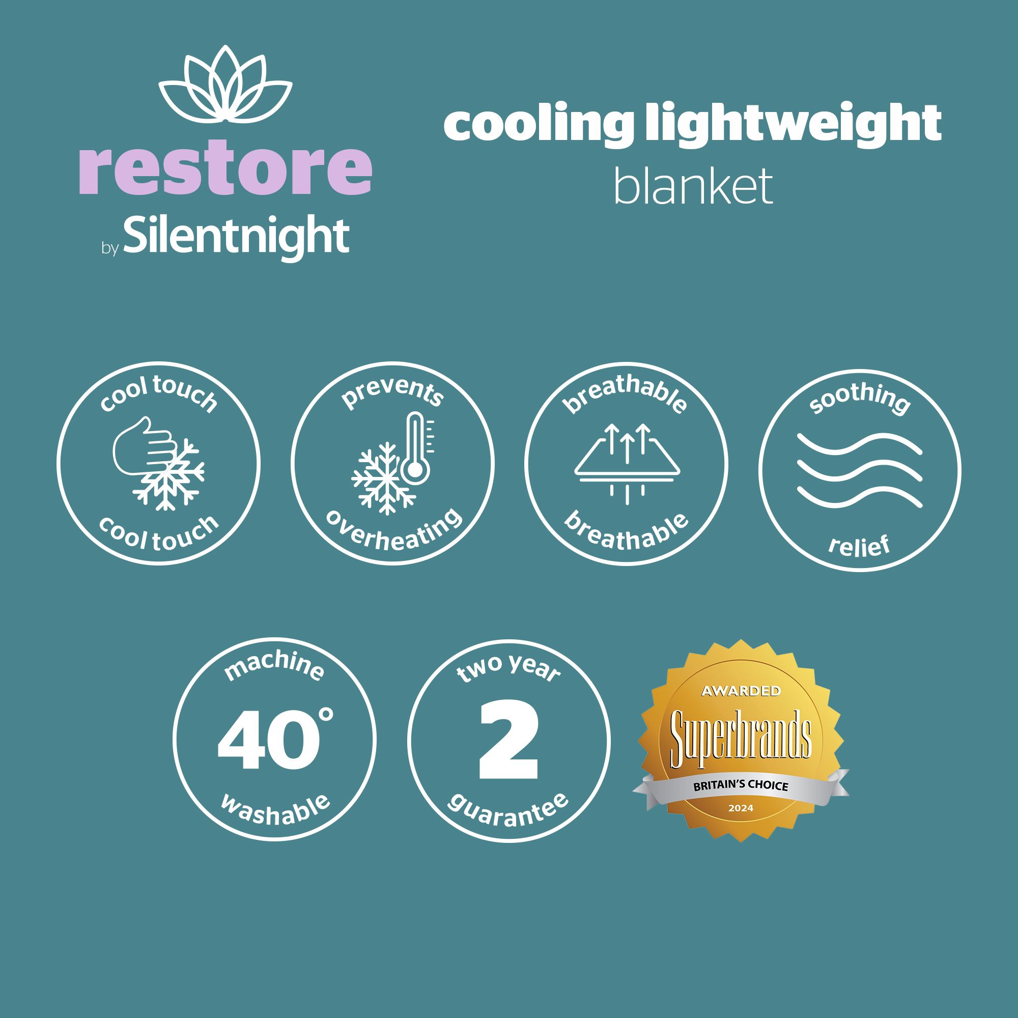 Silentnight Restore Cooling Lighweight Blanket 152x178 cm 