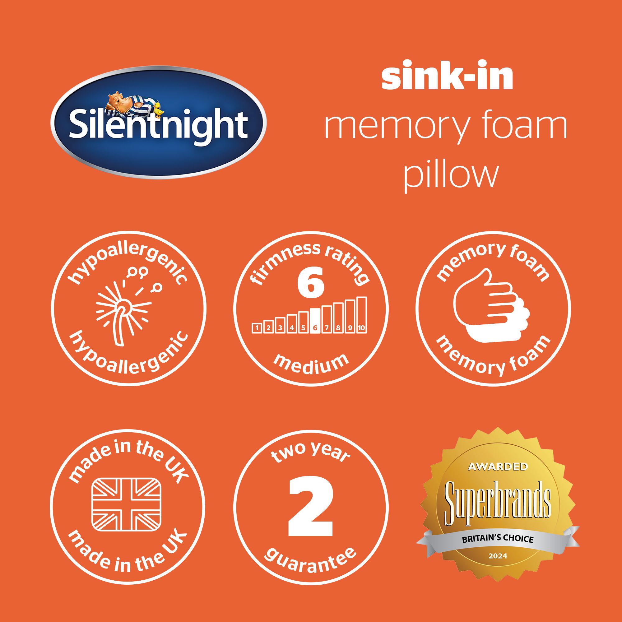 Silentnight Memory Foam Hollow Fiber Pillow