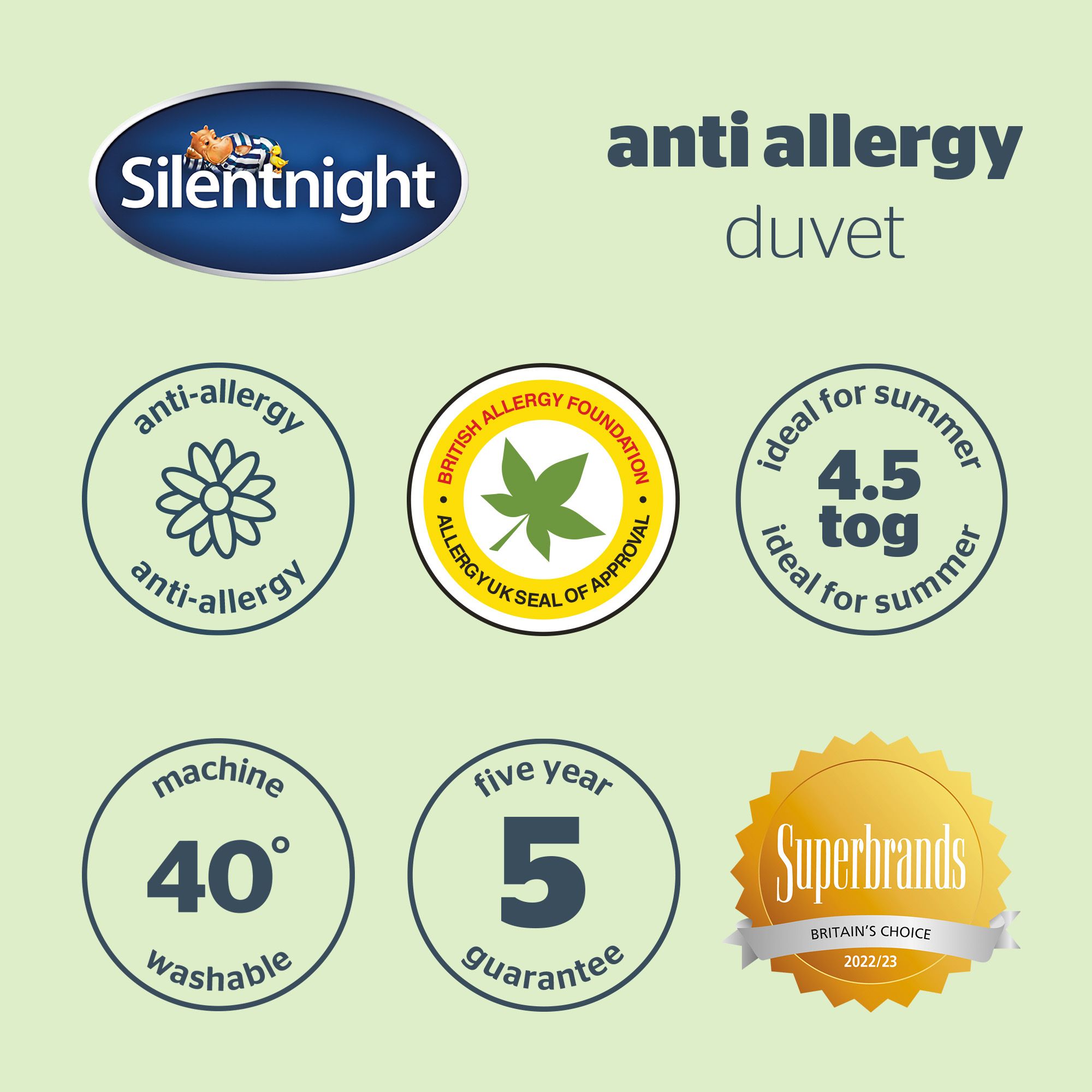 Silentnight Anti Allergy  Duvets Hollow Fiber 4.5 Tog Double.