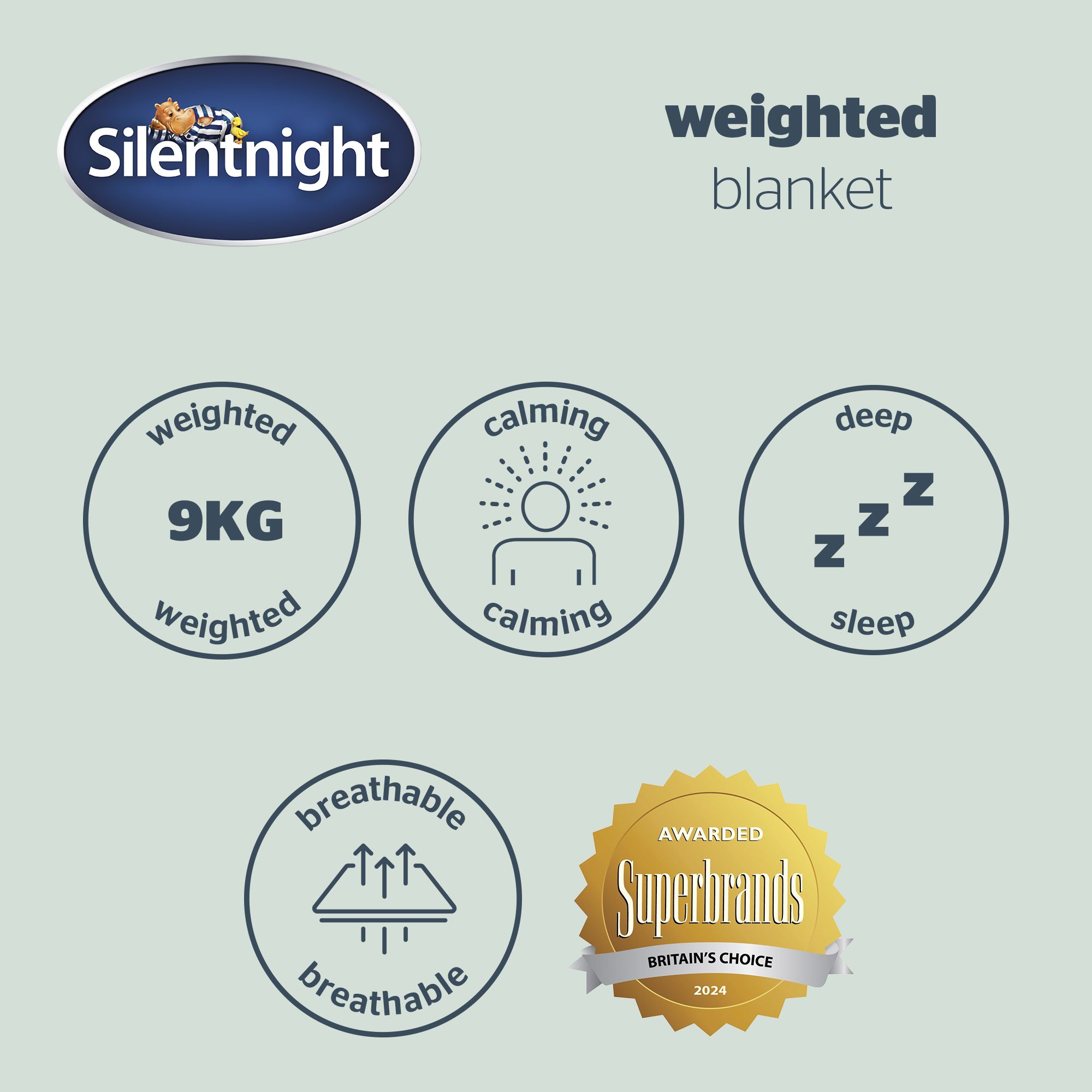 Silentnight Weighted Blanket 9kg Adult 150x100 cm 