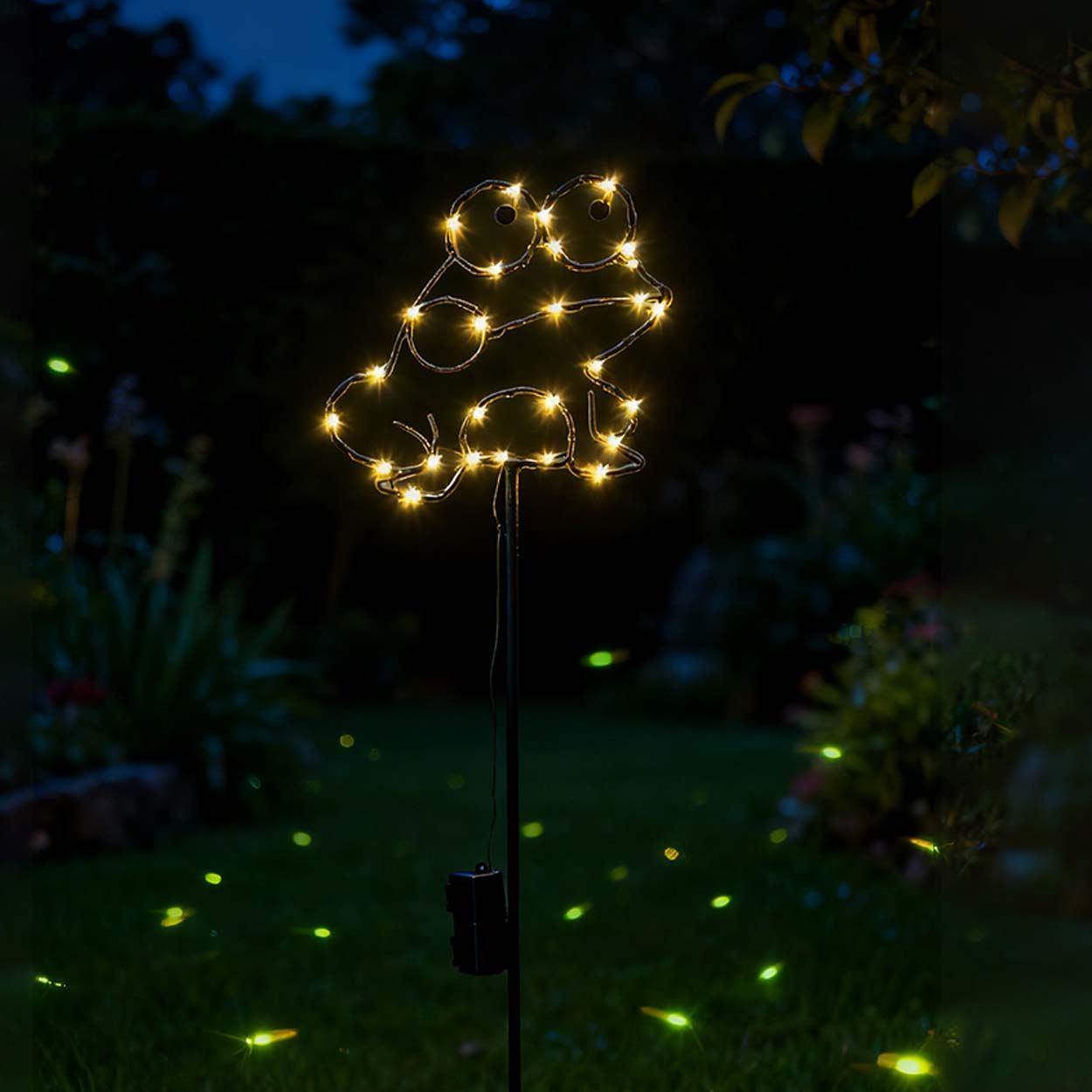 LED Frog Wirework Metal Stake 118cm
